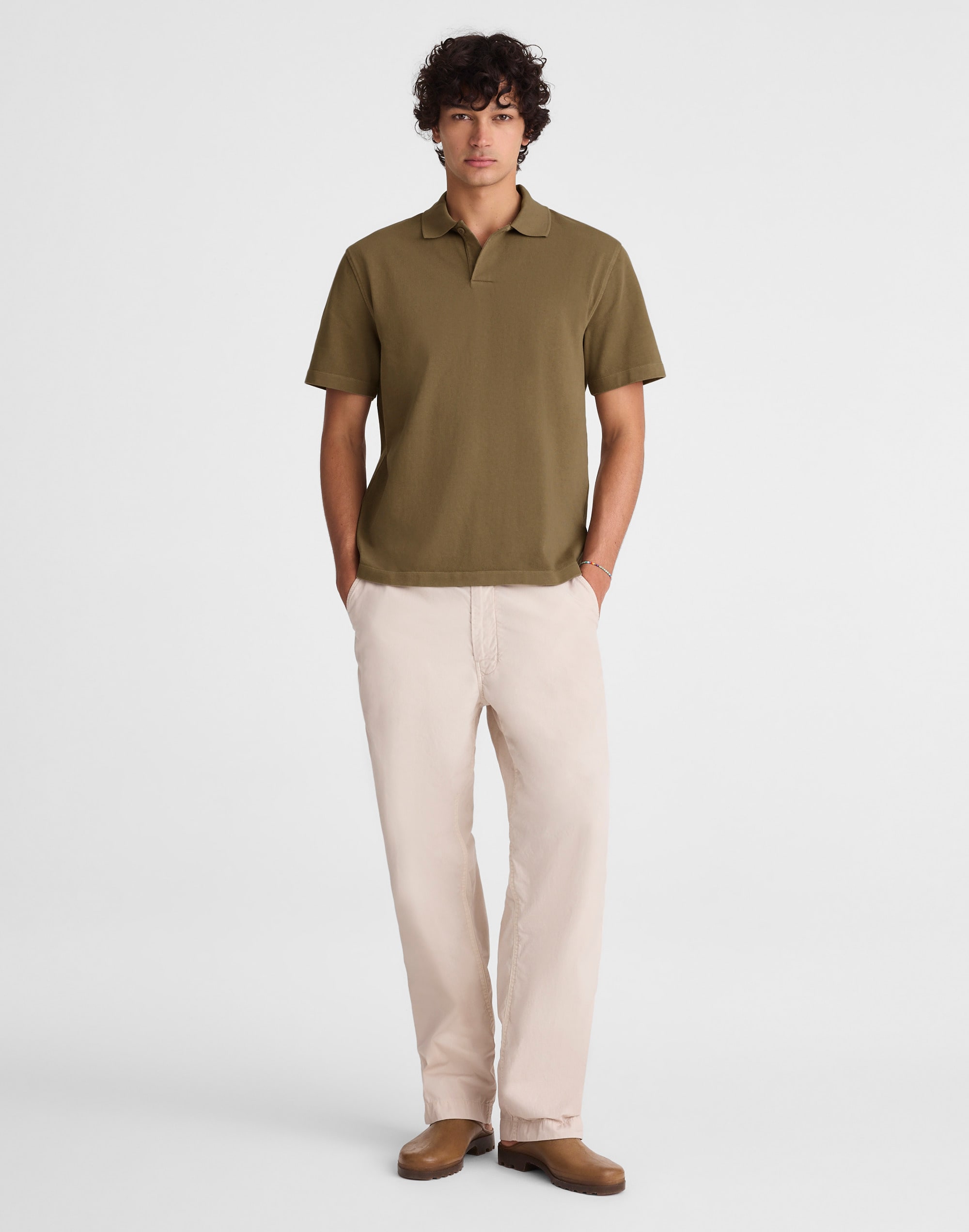 Short-Sleeve Compact-Knit Polo