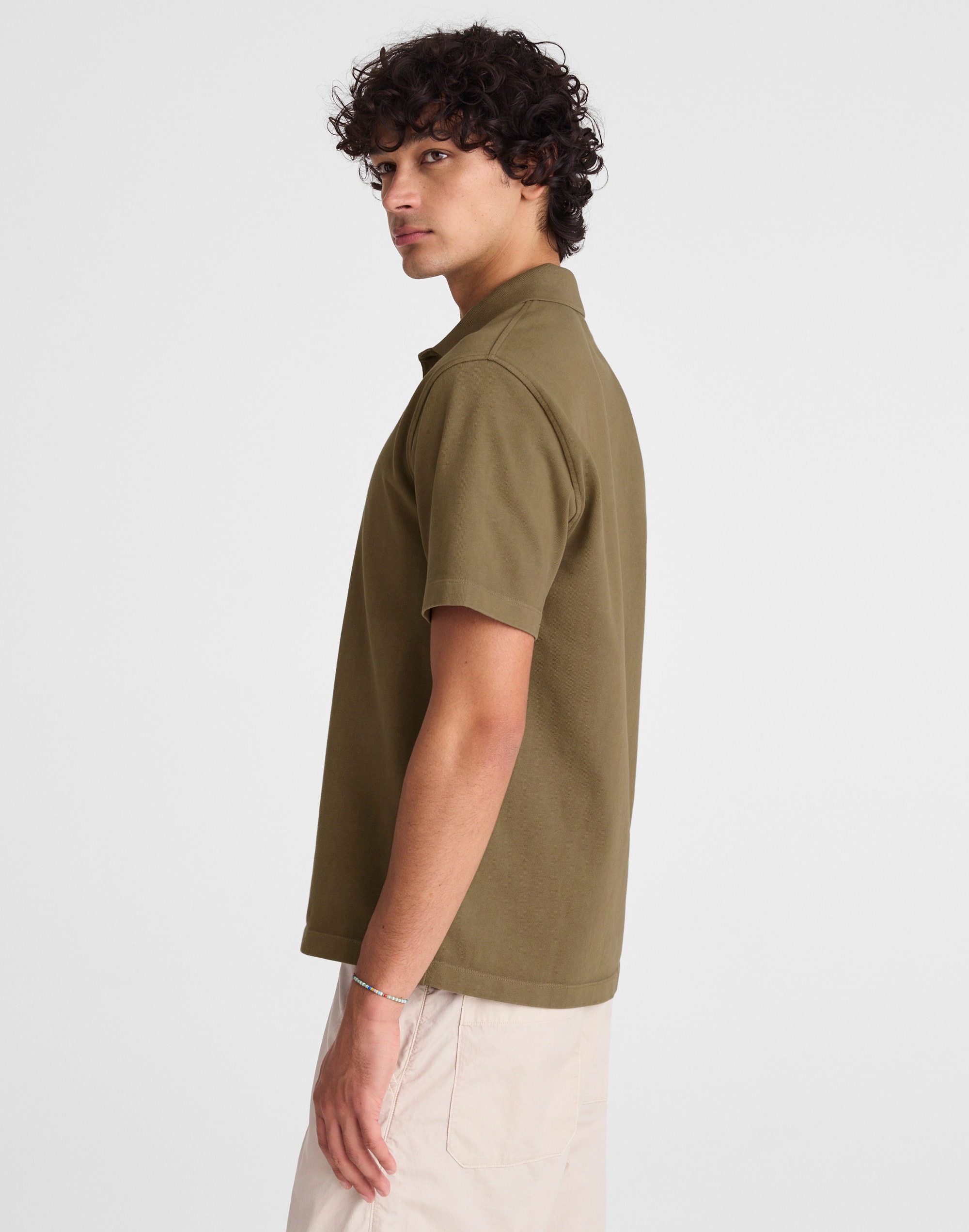 Short-Sleeve Compact-Knit Polo