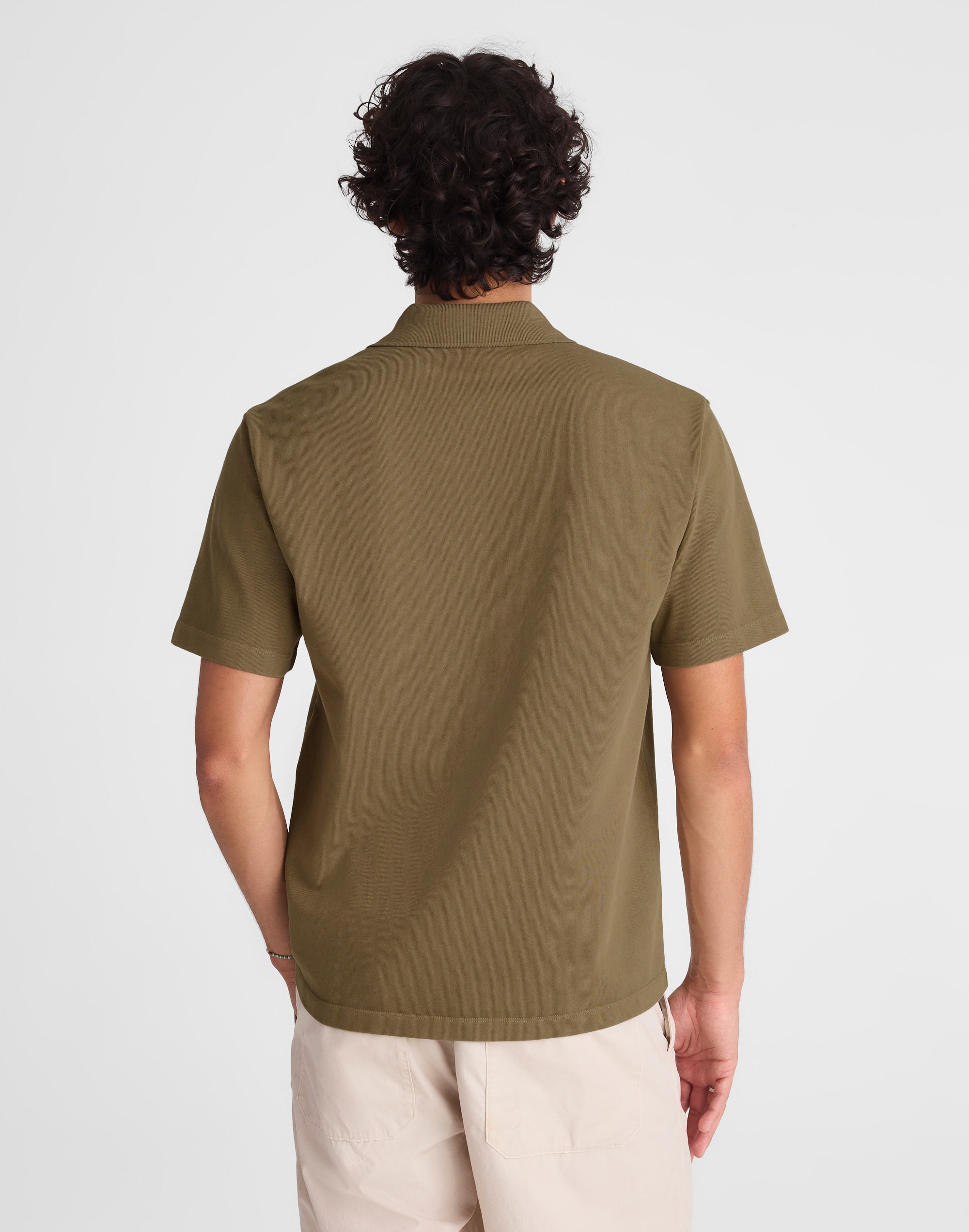 Short-Sleeve Compact-Knit Polo