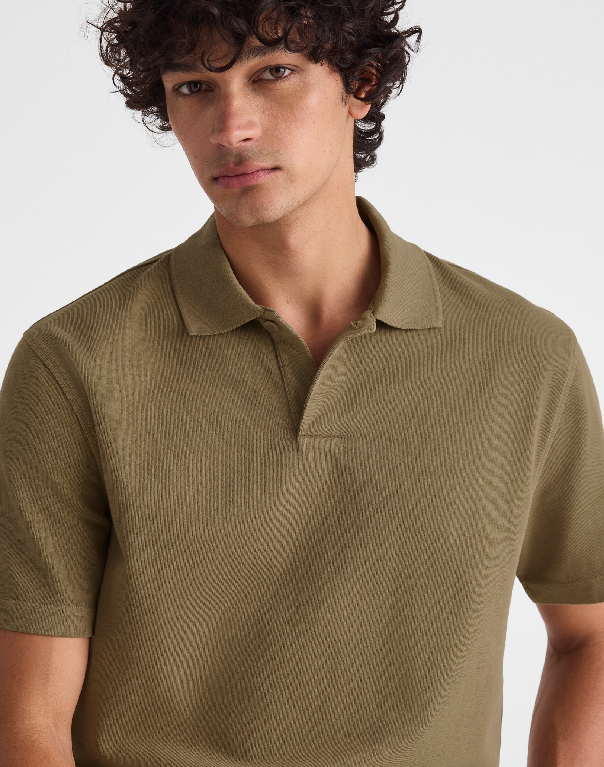 Short-Sleeve Compact-Knit Polo