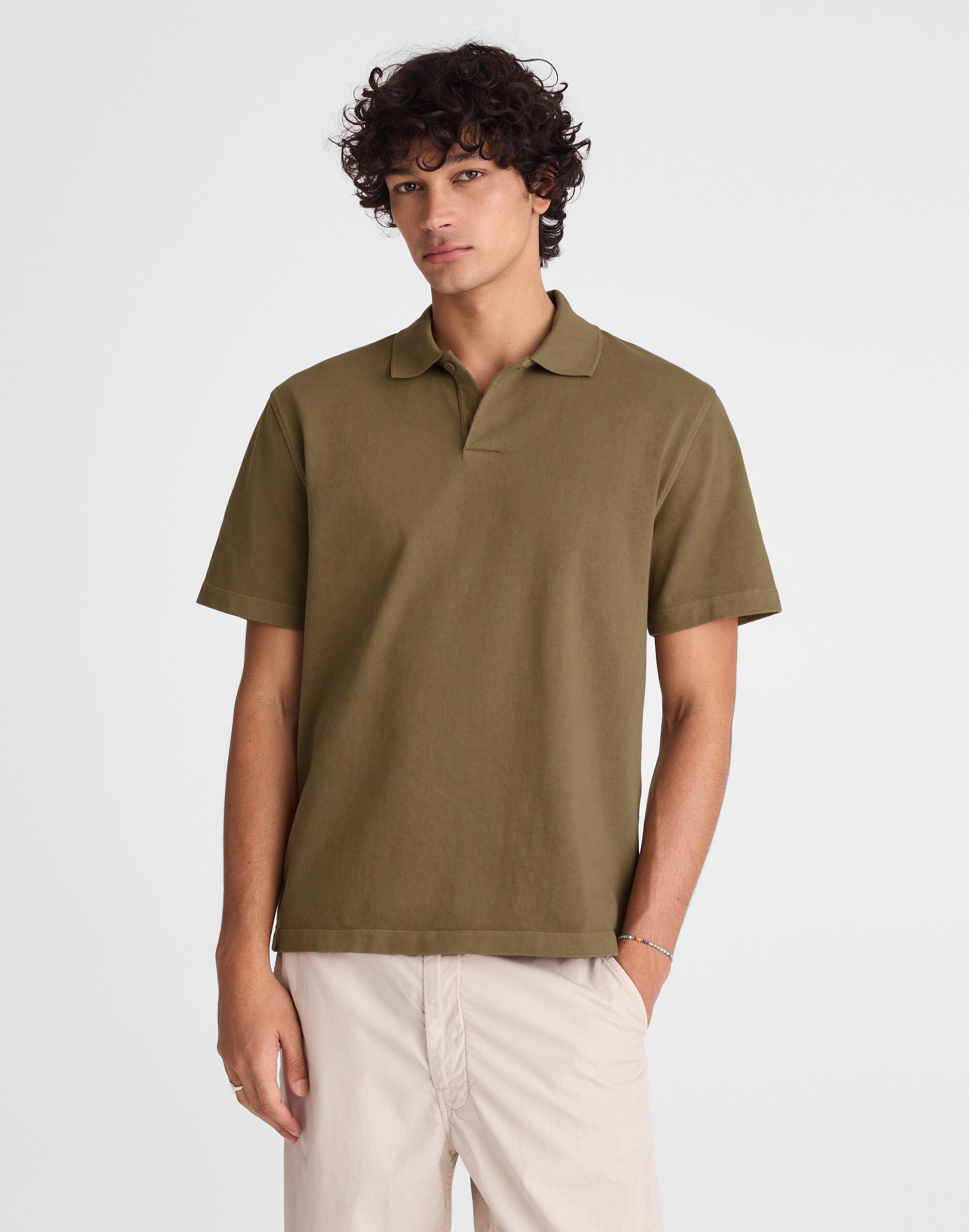 Short-Sleeve Compact-Knit Polo
