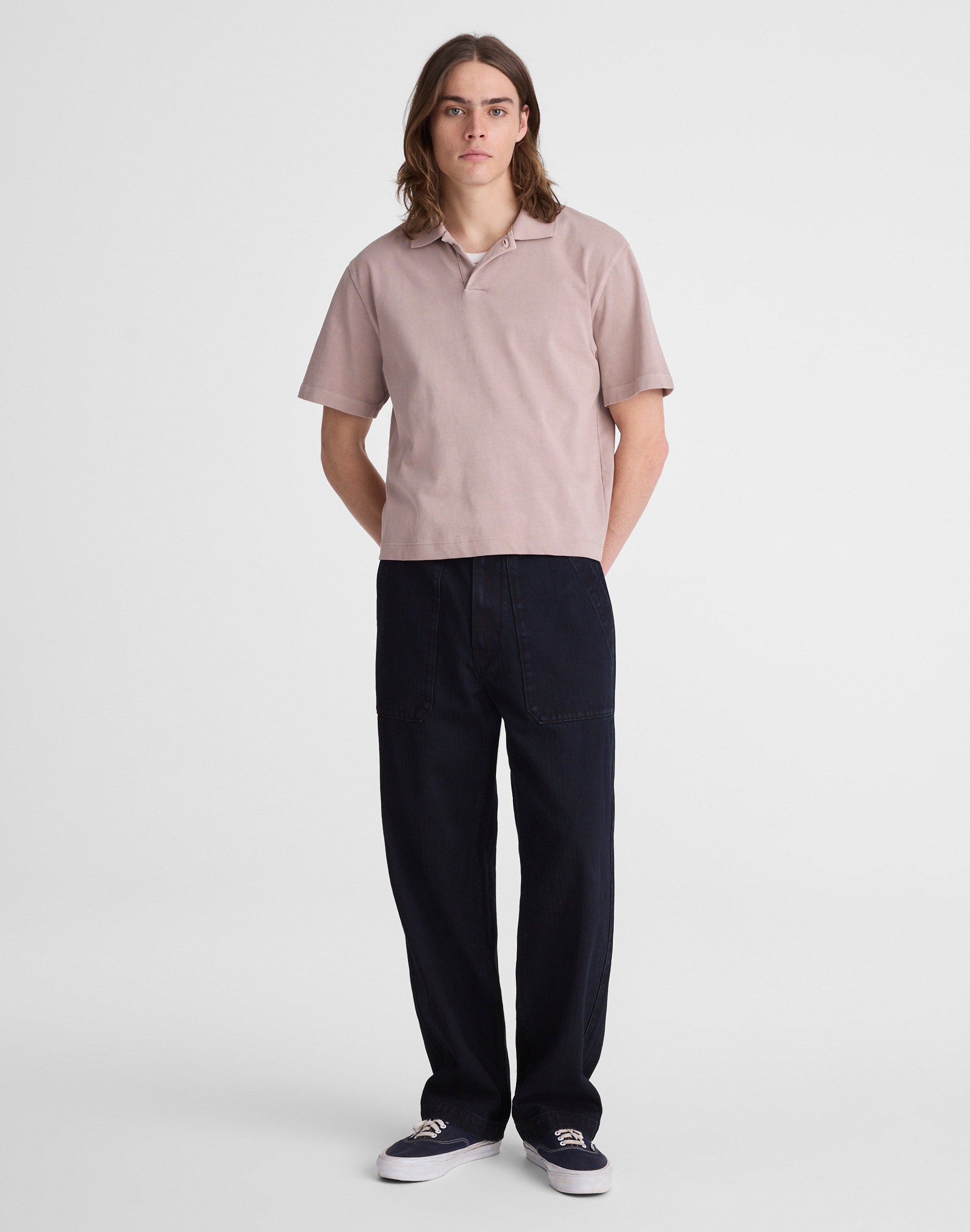 Short-Sleeve Compact-Knit Polo