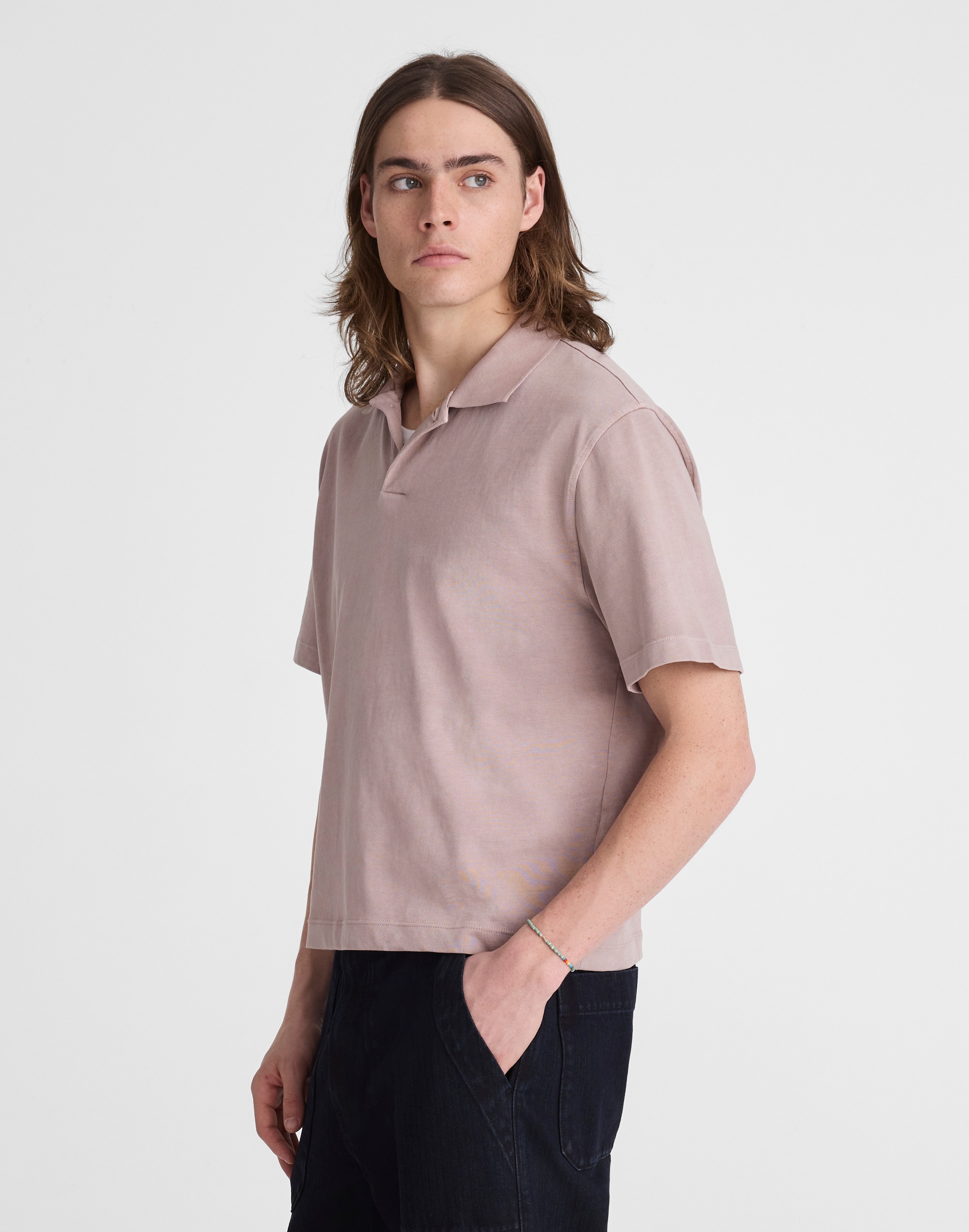 Short-Sleeve Compact-Knit Polo