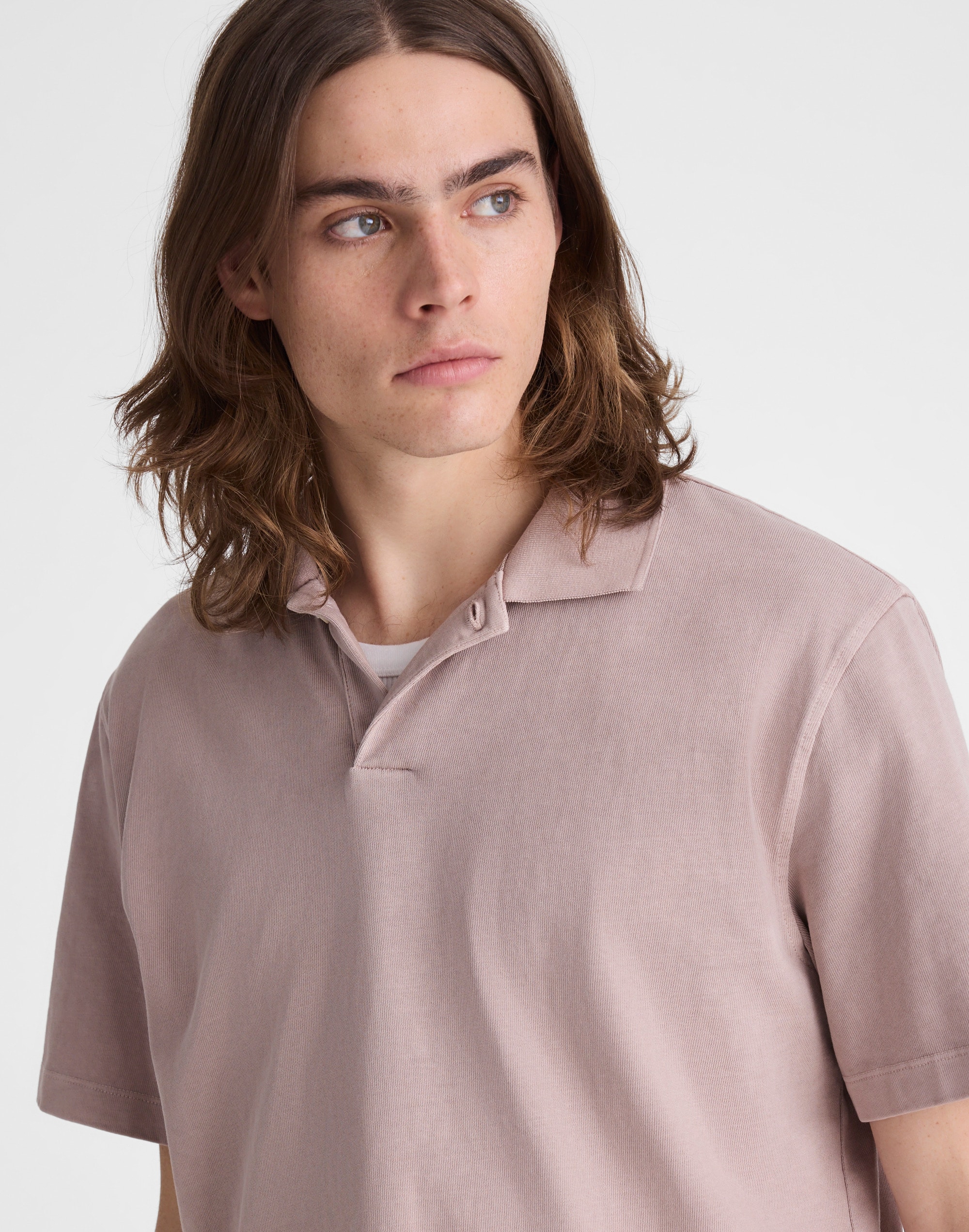 Short-Sleeve Compact-Knit Polo
