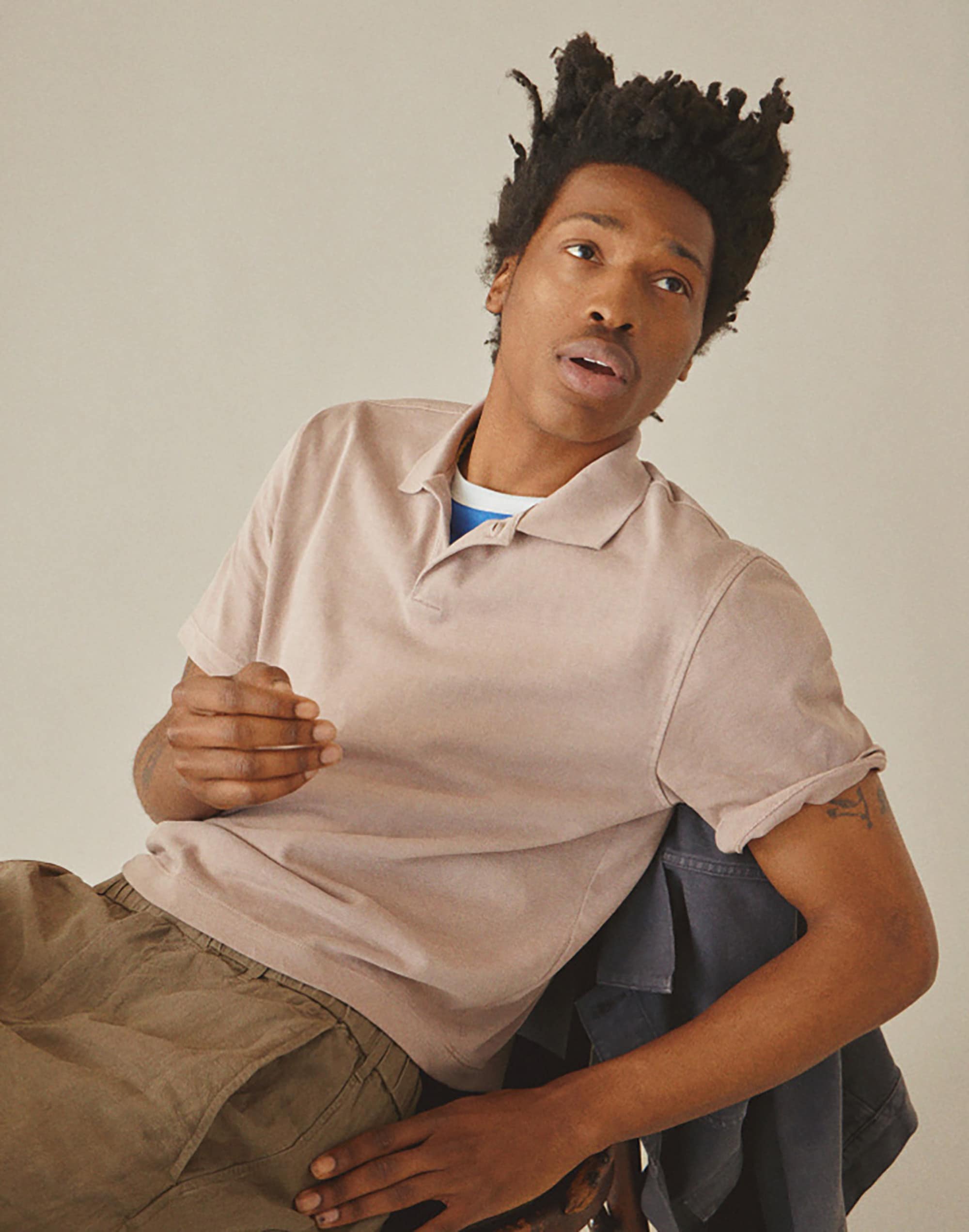 Short-Sleeve Compact-Knit Polo