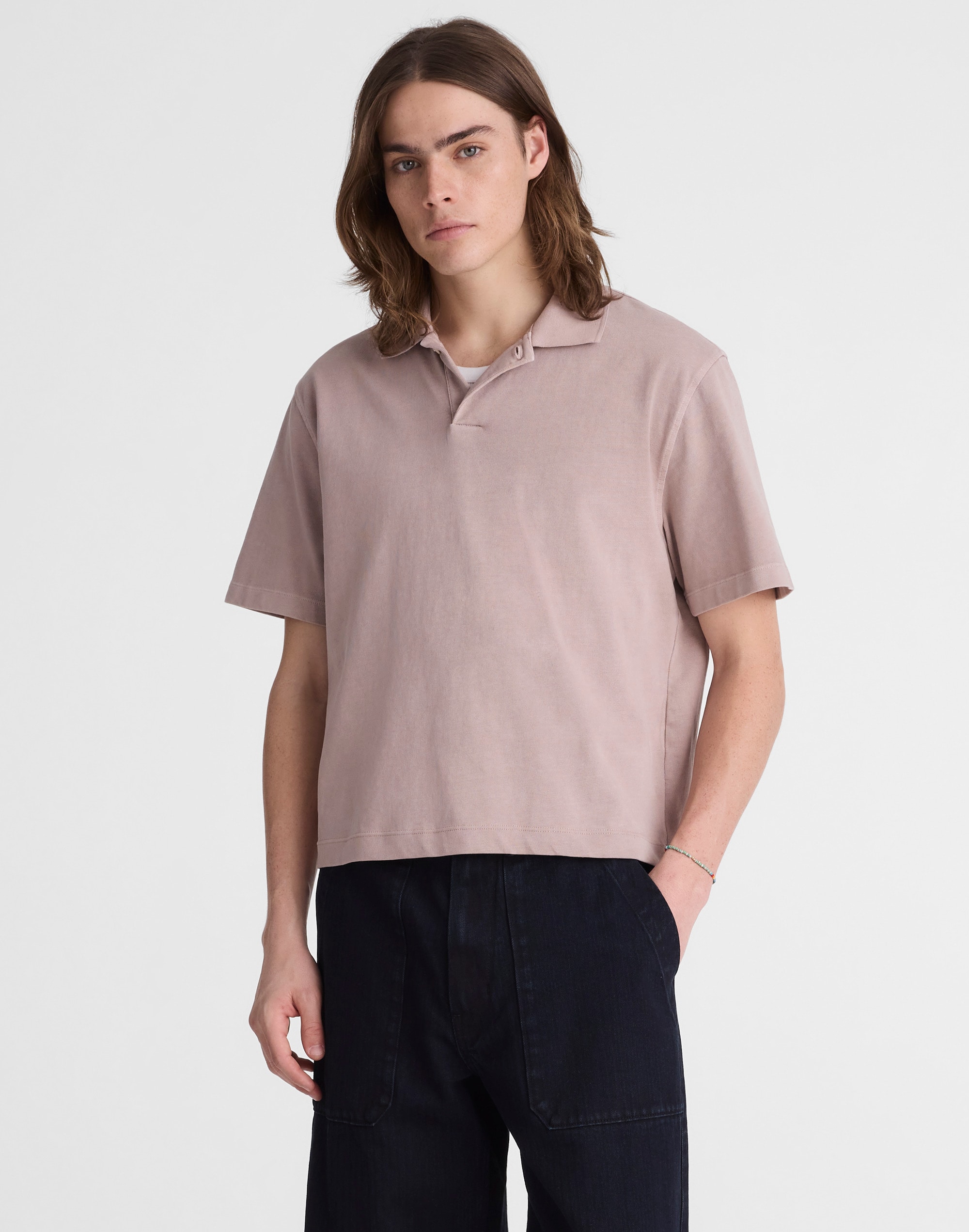Short-Sleeve Compact-Knit Polo