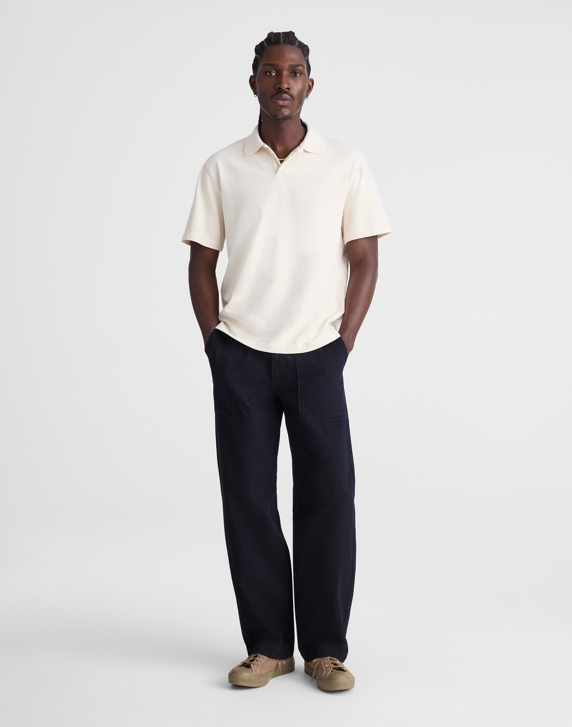 Short-Sleeve Compact-Knit Polo