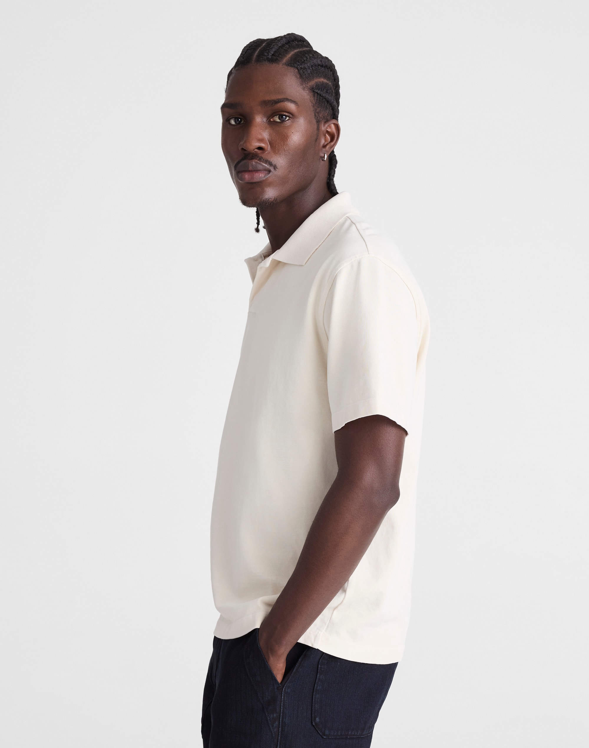Short-Sleeve Compact-Knit Polo