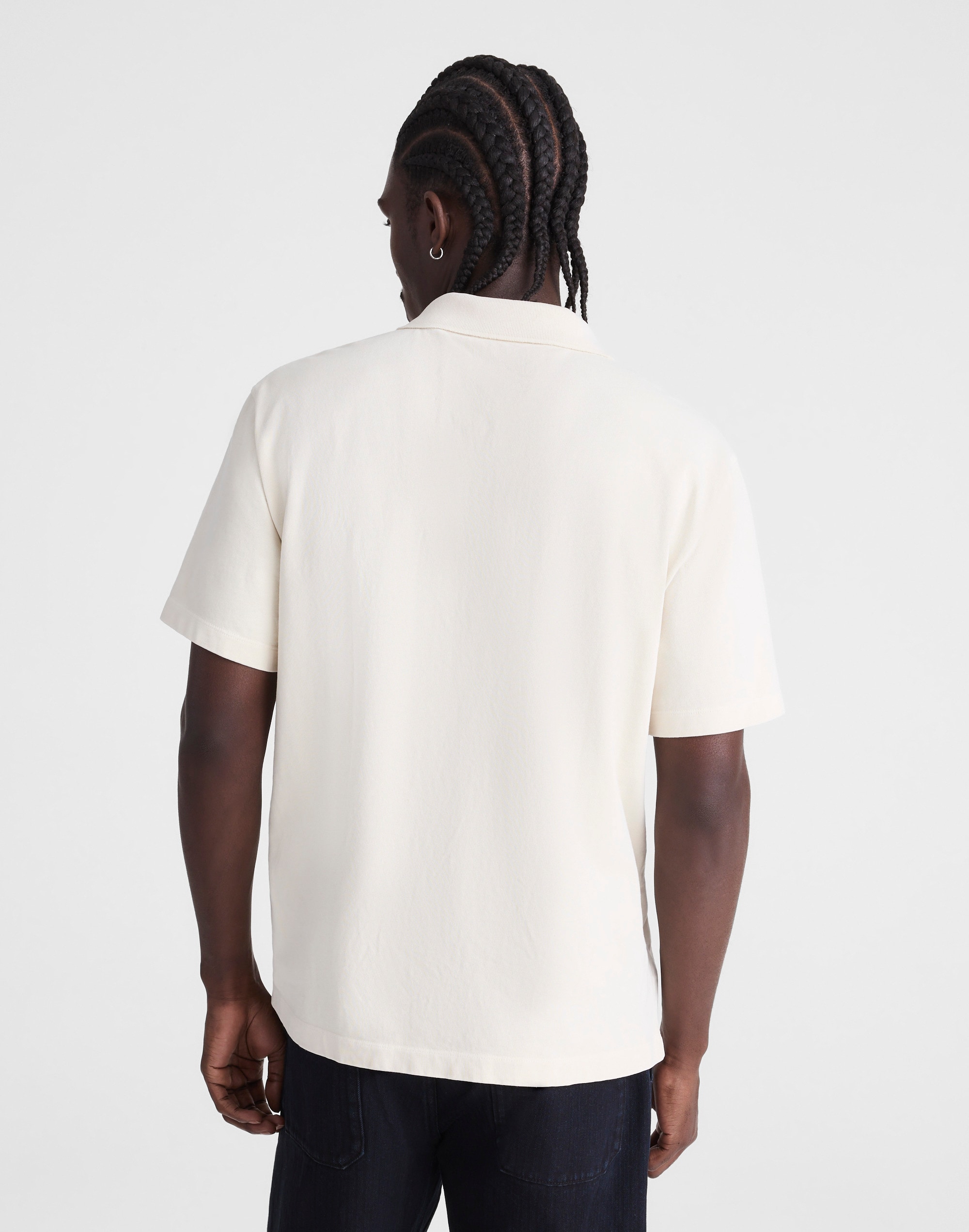 Short-Sleeve Compact-Knit Polo