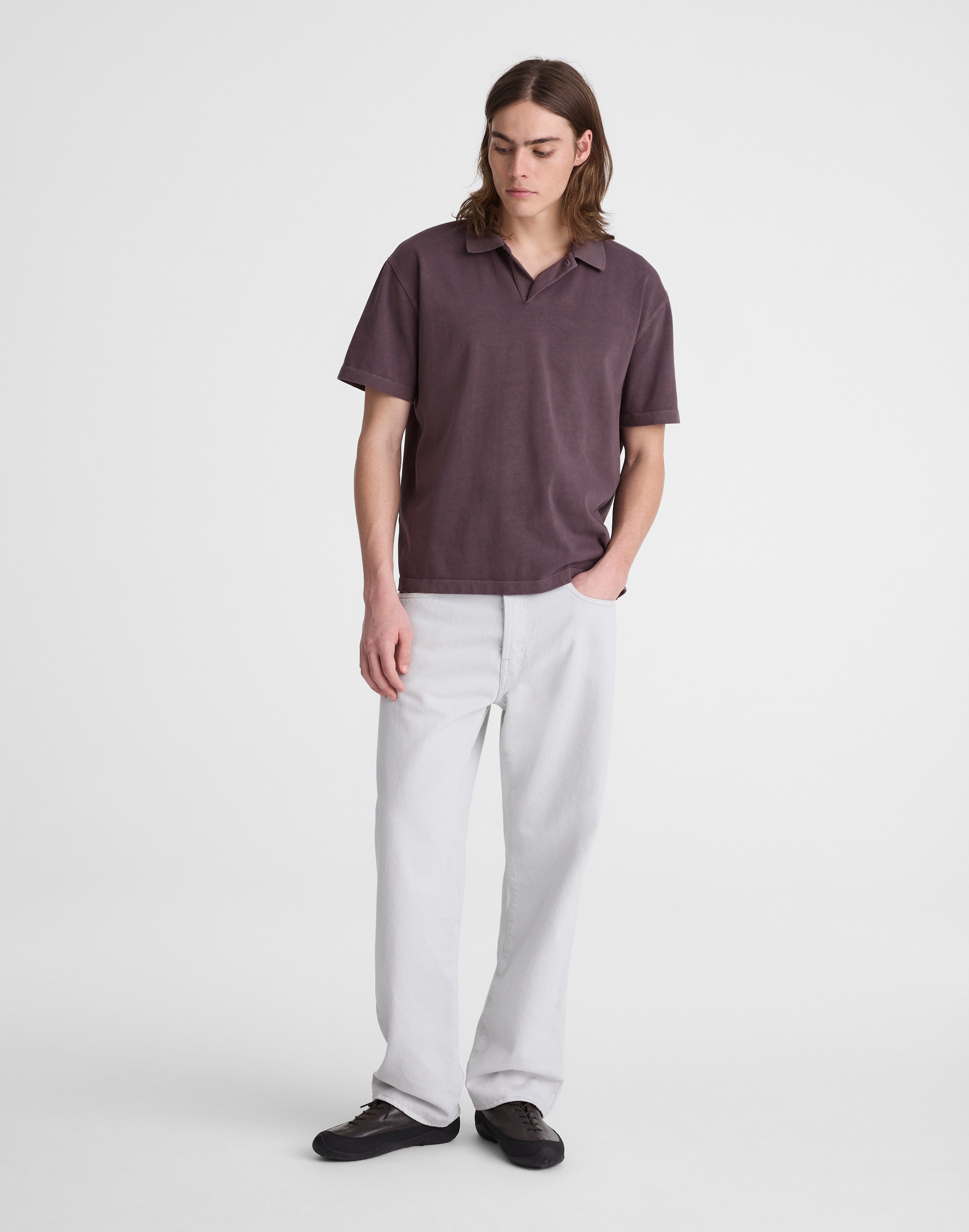 Short-Sleeve Compact-Knit Polo