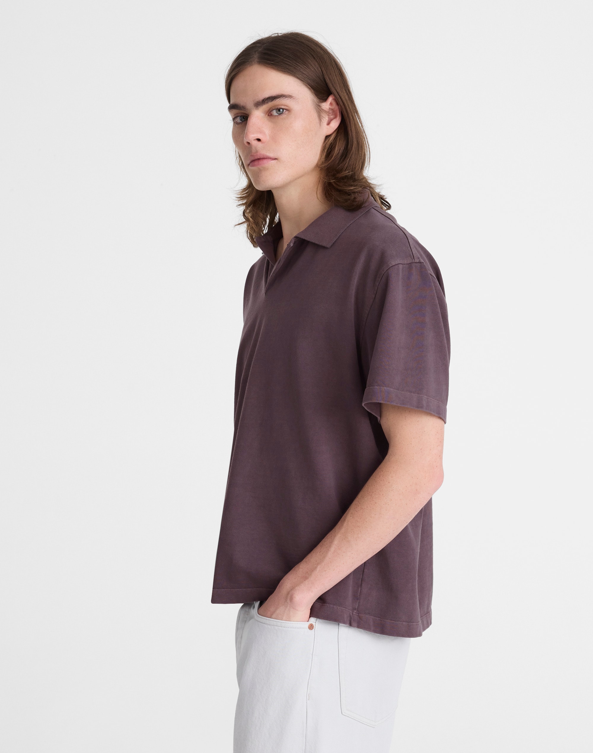 Short-Sleeve Compact-Knit Polo