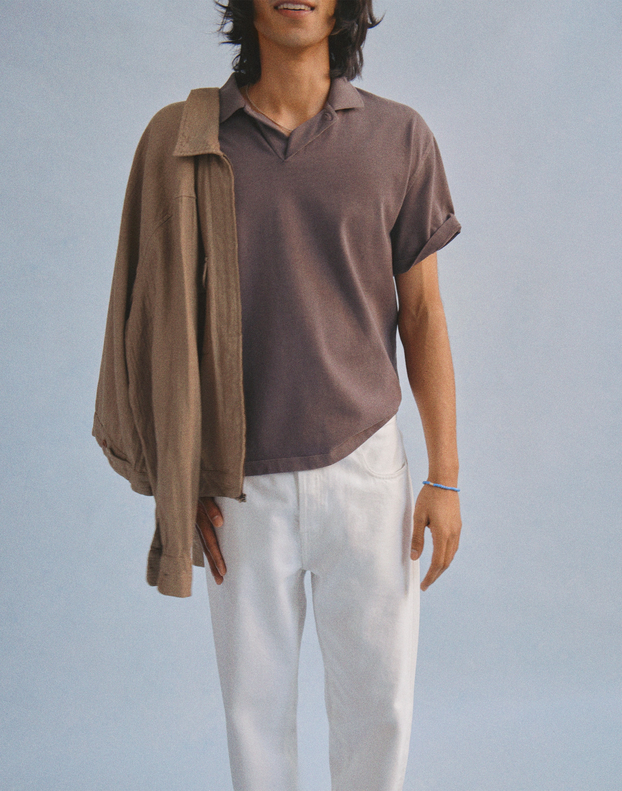 Short-Sleeve Compact-Knit Polo