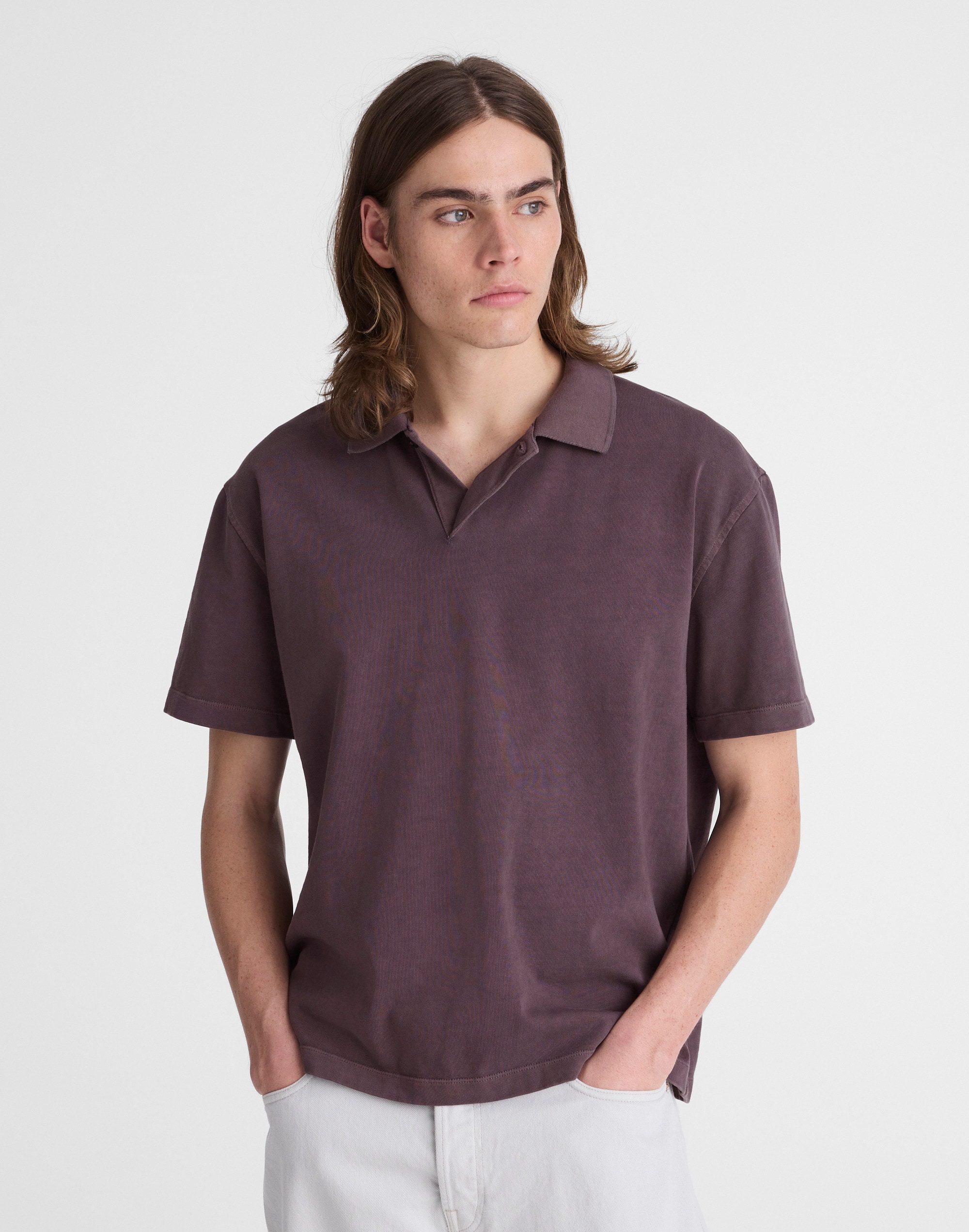 Short-Sleeve Compact-Knit Polo