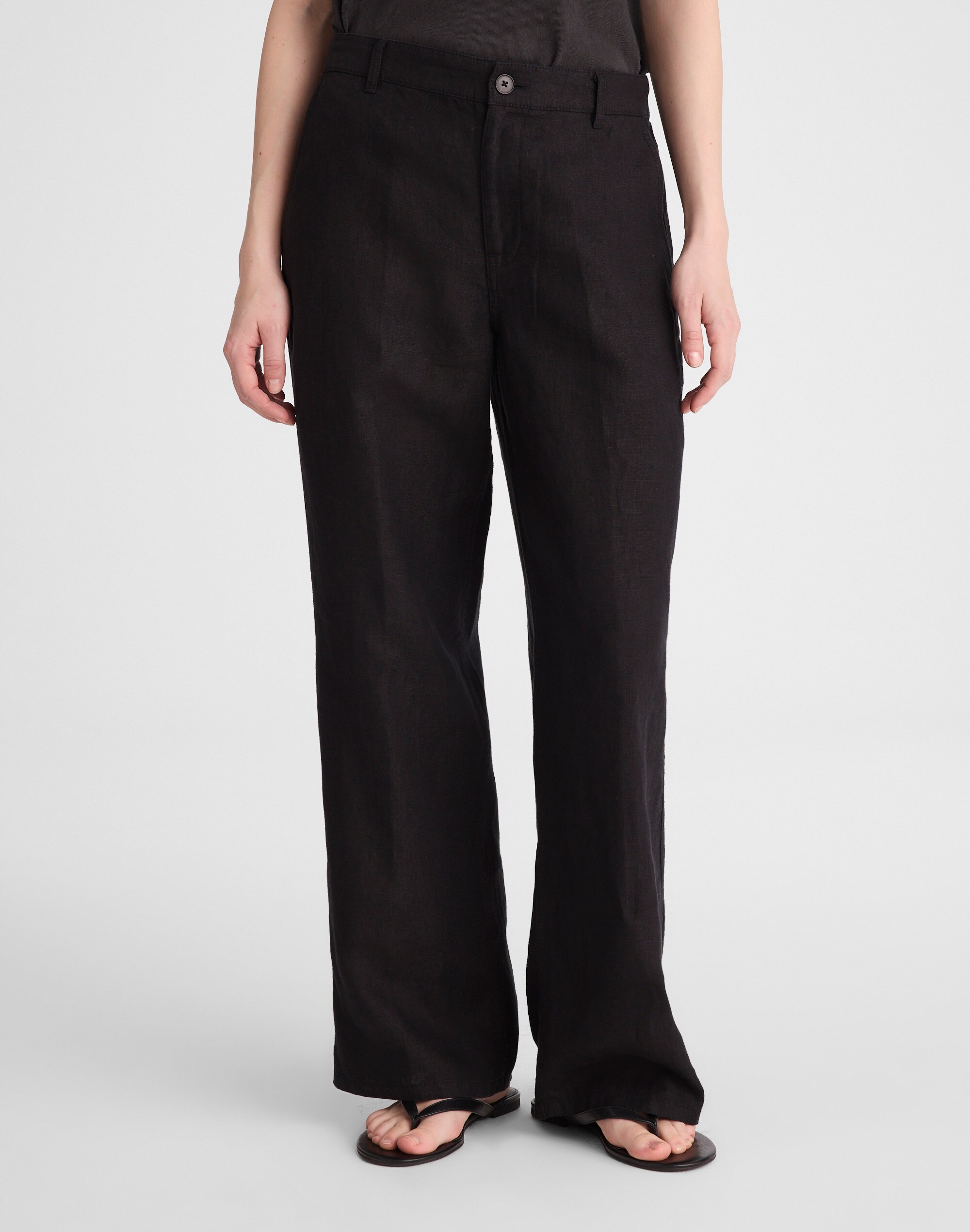 The Zoe Relaxed Straight Pant in 100% Linen