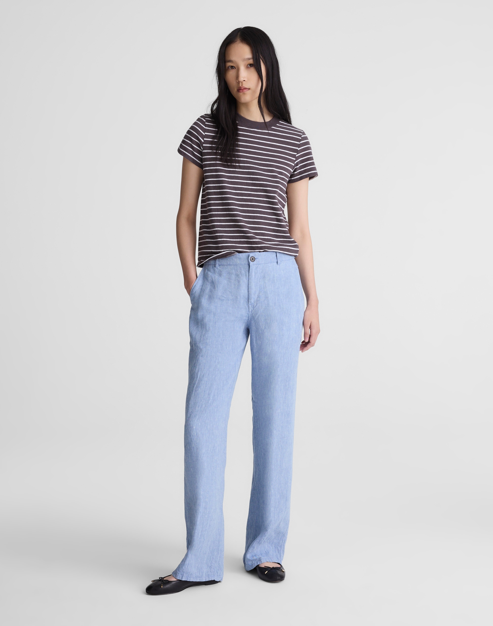 Madewell The Zoe Relaxed Straight Pant In Blue