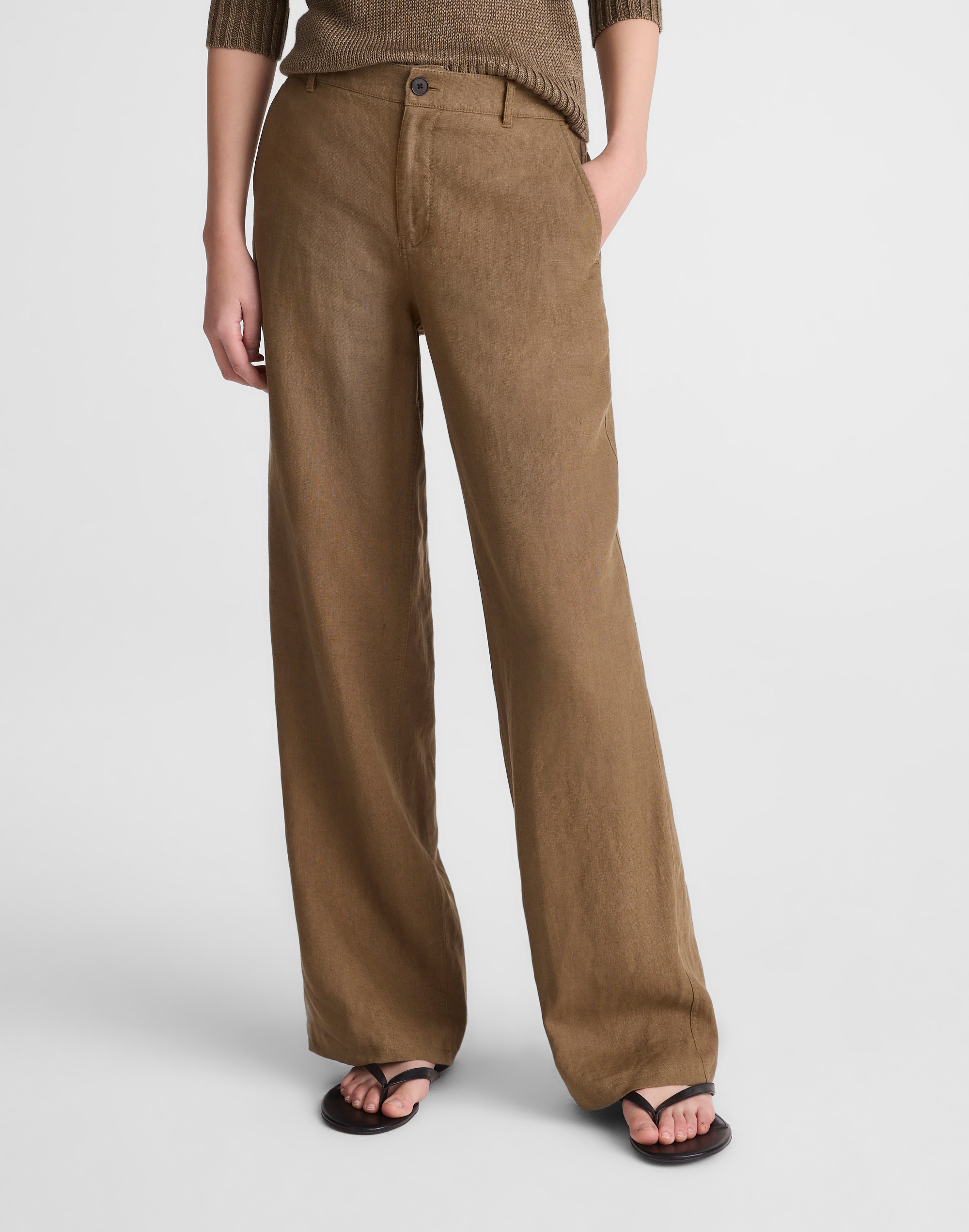 The Tall Zoe Relaxed Straight Pant in 100% Linen
