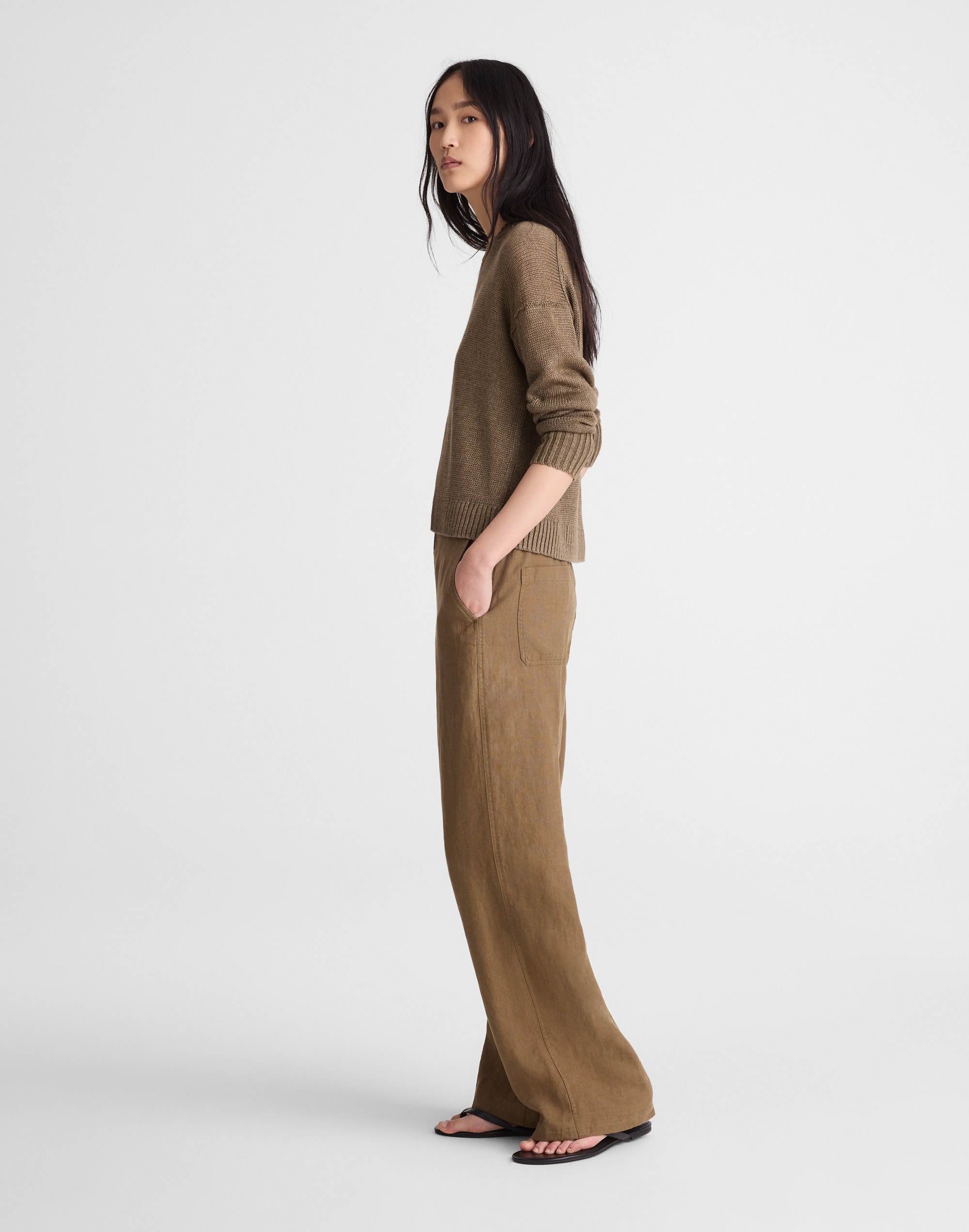 The Tall Zoe Relaxed Straight Pant in 100% Linen