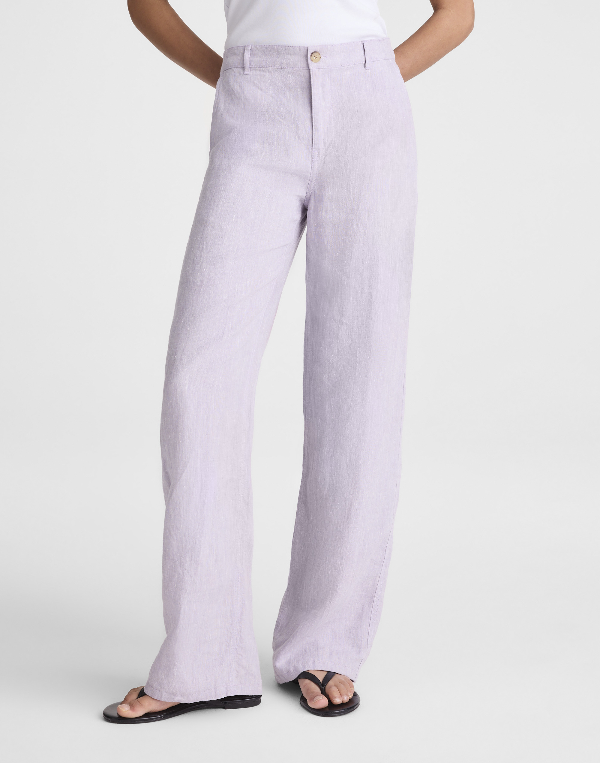 The Zoe Relaxed Straight Pant in 100% Linen