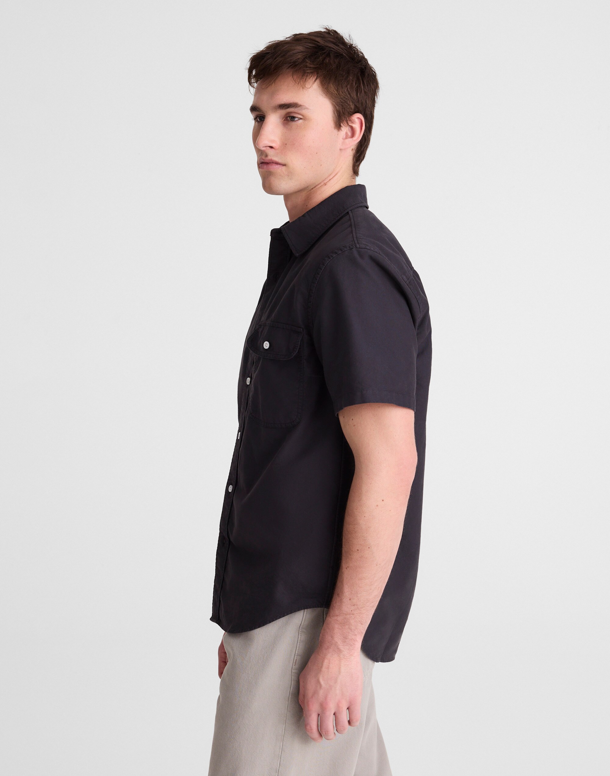 Short-Sleeve Single-Pocket Shirt in Allday Oxford