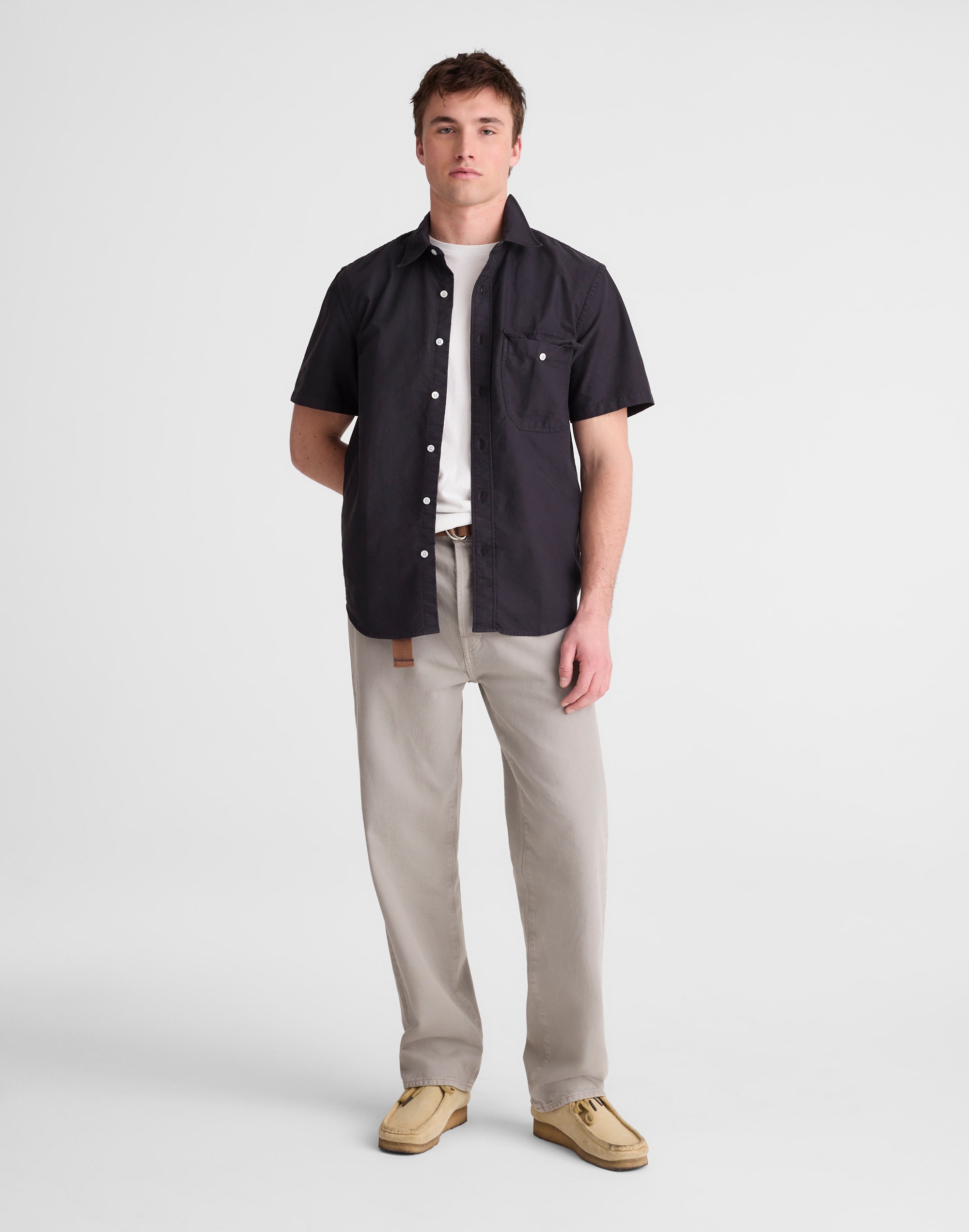 Short-Sleeve Single-Pocket Shirt in Allday Oxford