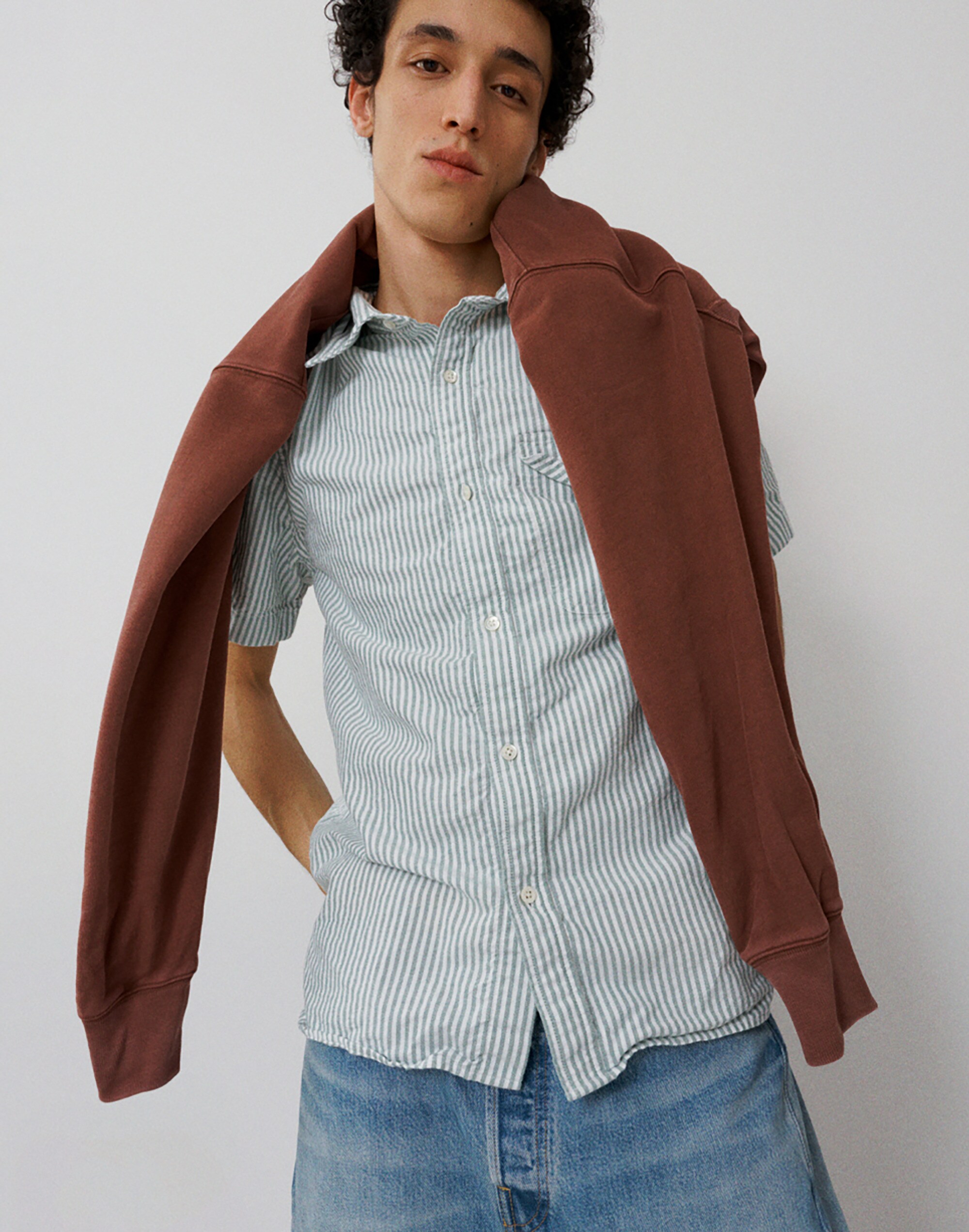 Short-Sleeve Single-Pocket Shirt in Allday Oxford