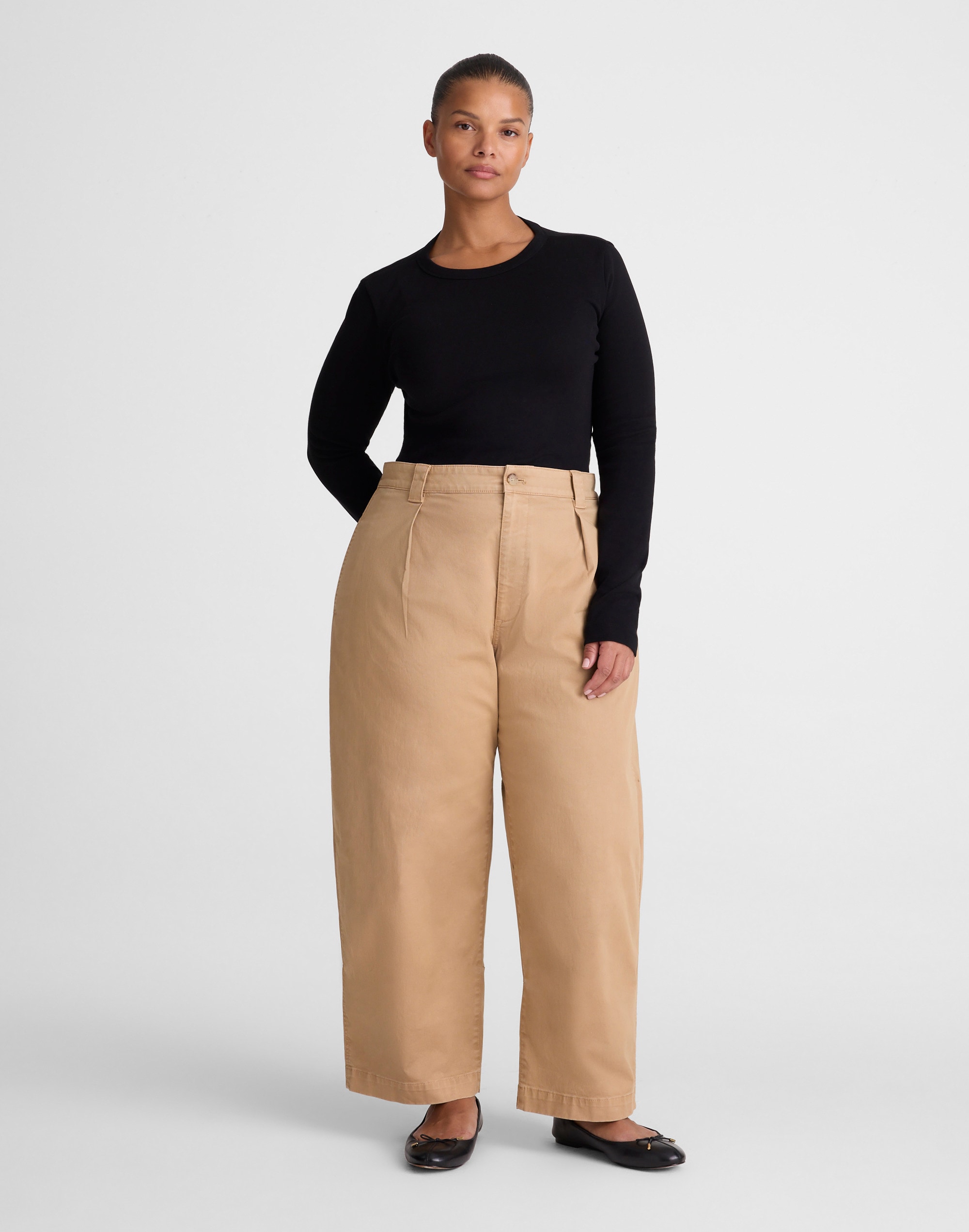 the plus barrel-leg chino pant