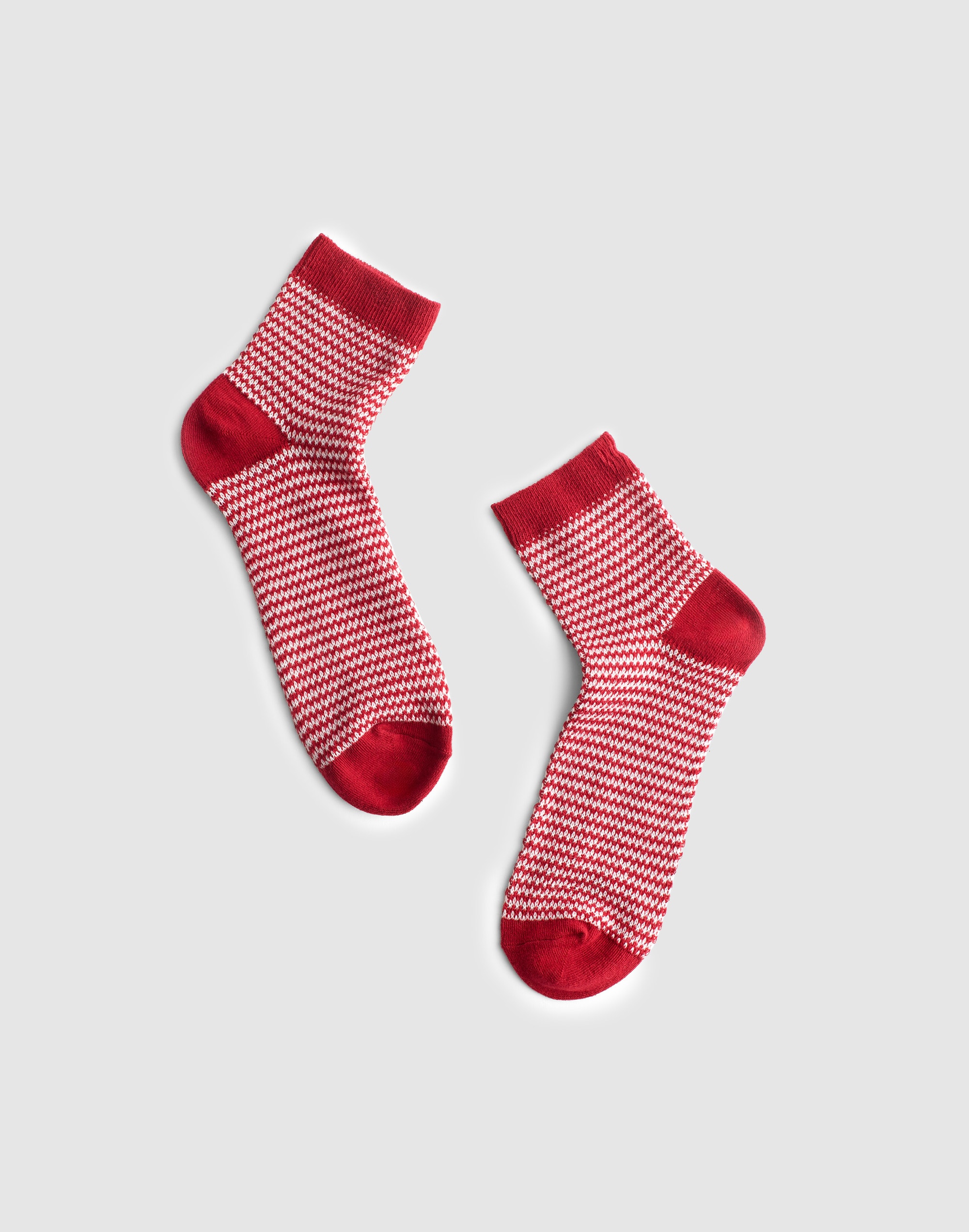 Madewell Textured-knit Ankle Socks In Red
