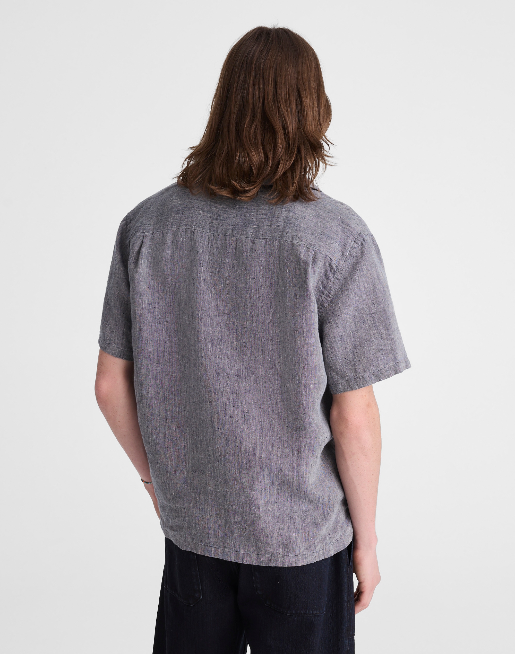 Short-Sleeve Camp Shirt in Linen