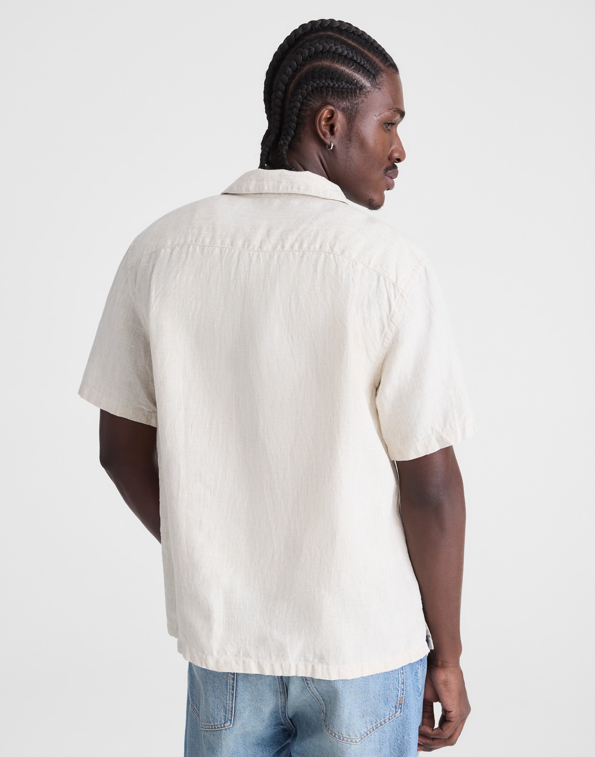 Short-Sleeve Camp Shirt in Linen