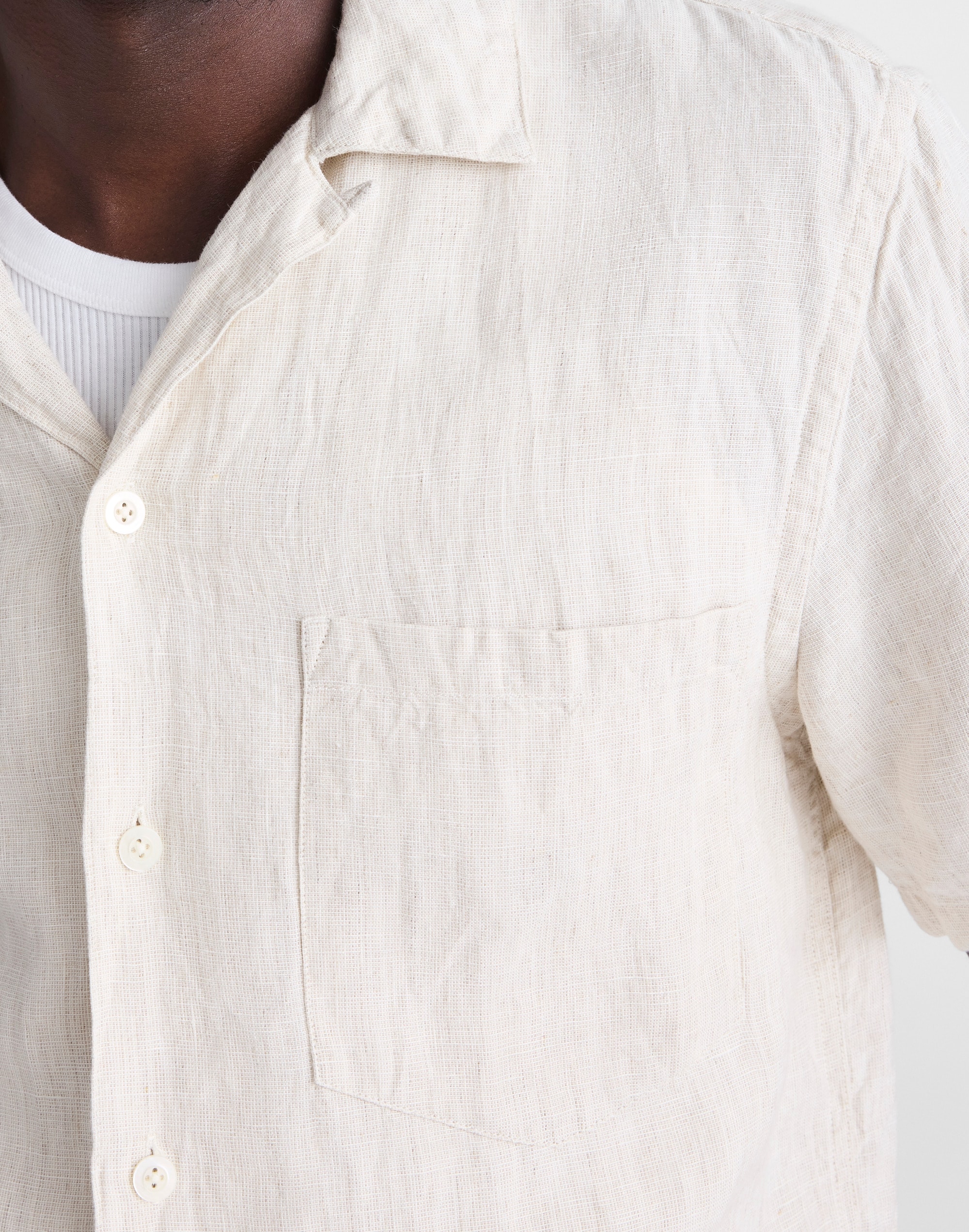 Short-Sleeve Camp Shirt in Linen