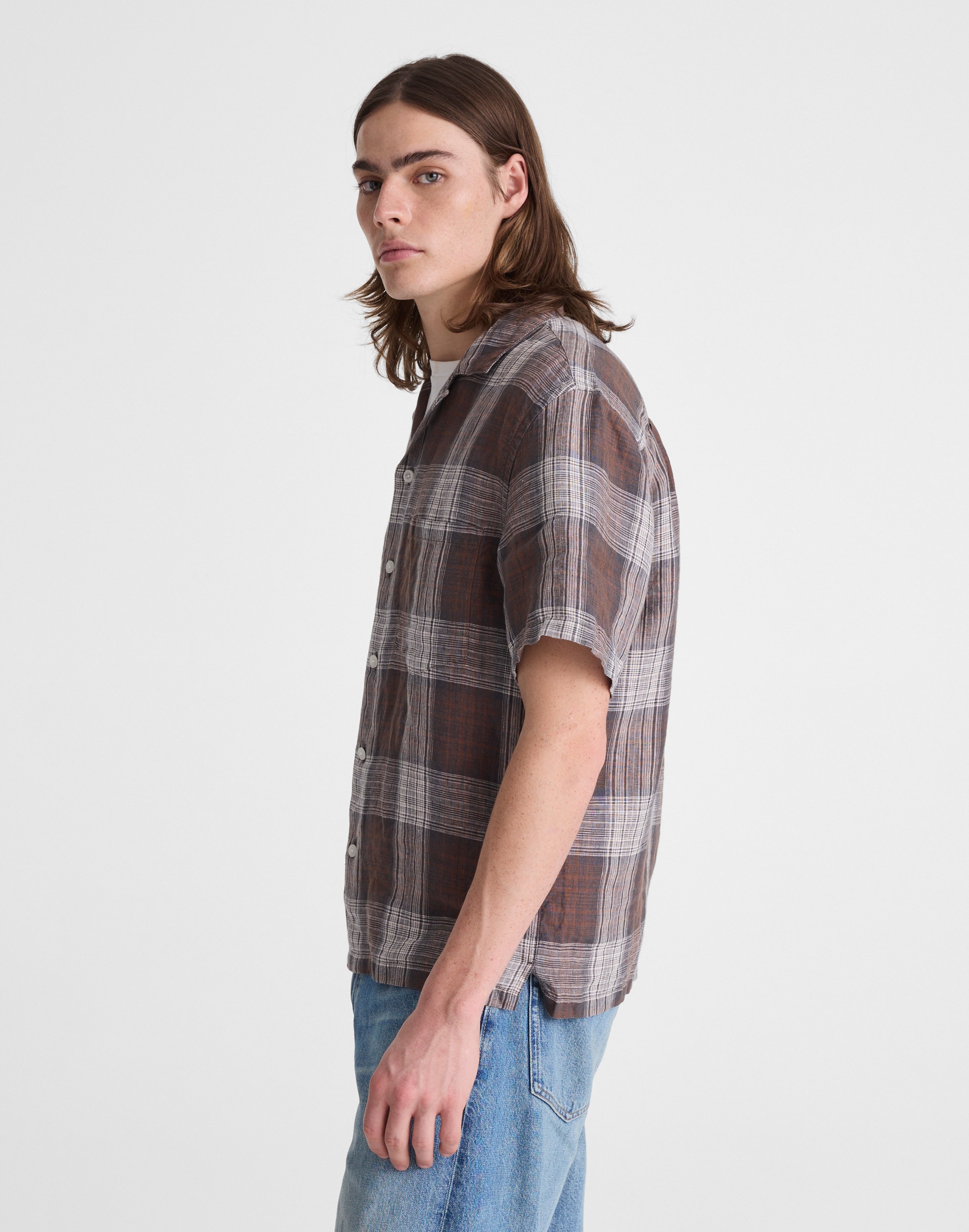 Short-Sleeve Camp Shirt in Linen