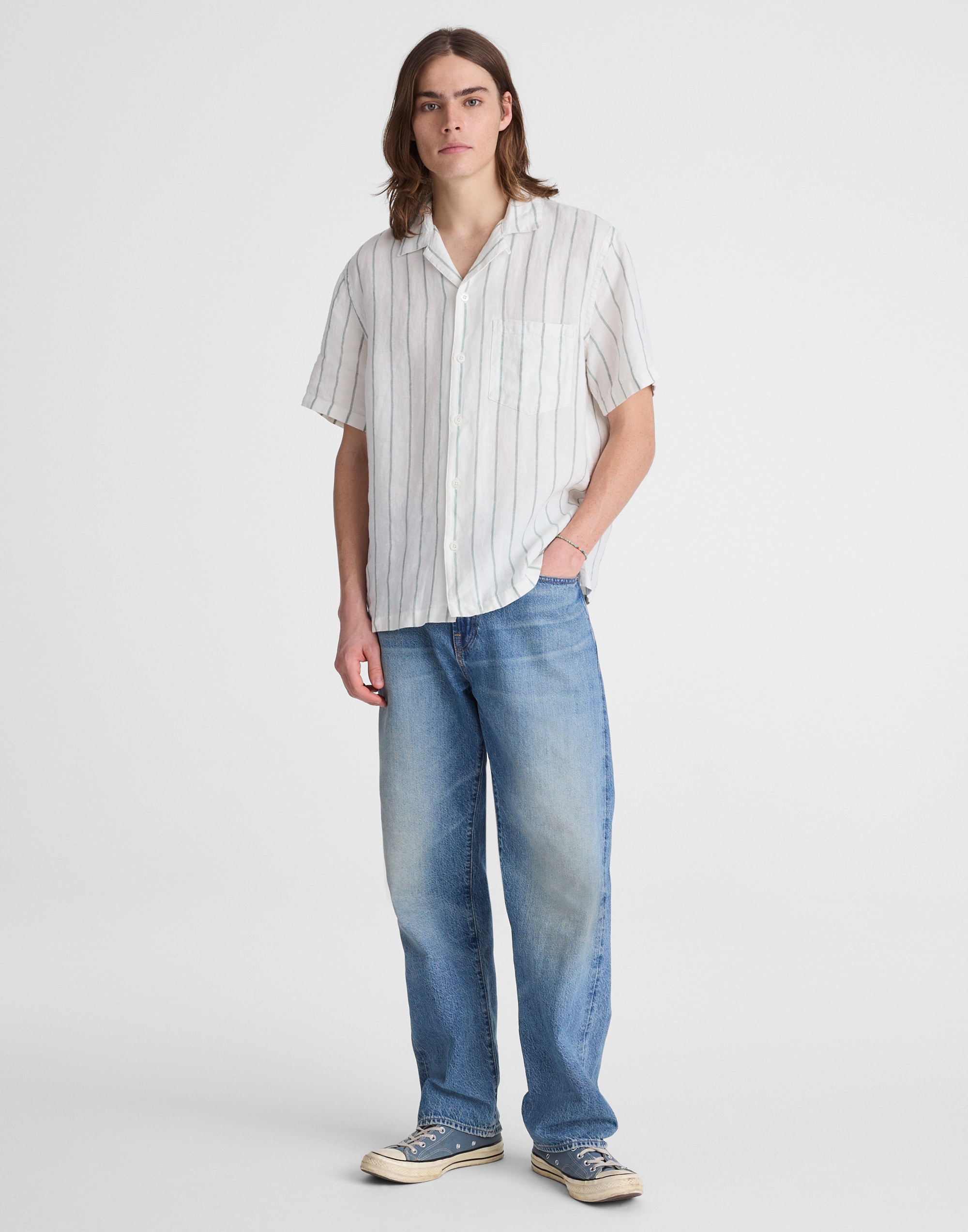 Short-Sleeve Camp Shirt in Linen
