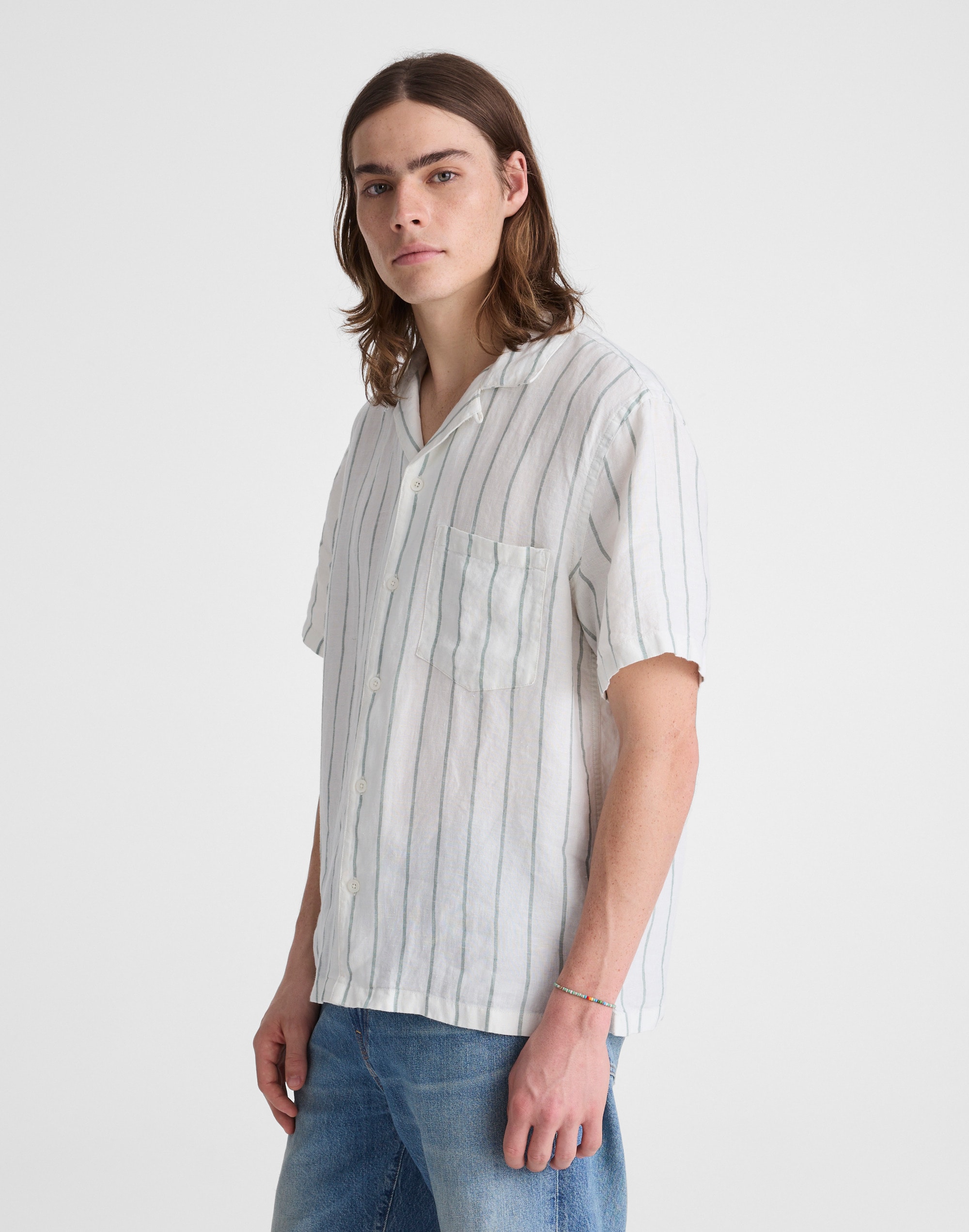 Short-Sleeve Camp Shirt in Linen