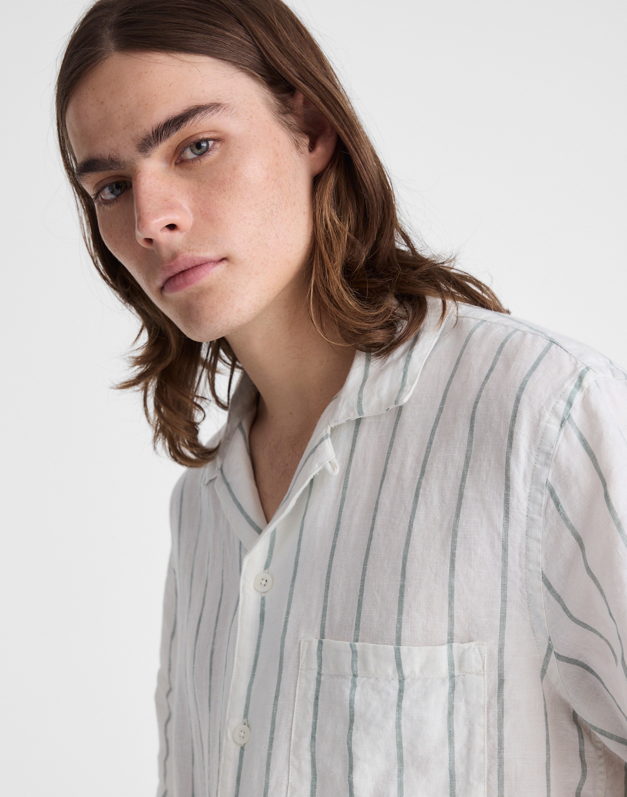 Short-Sleeve Camp Shirt in Linen