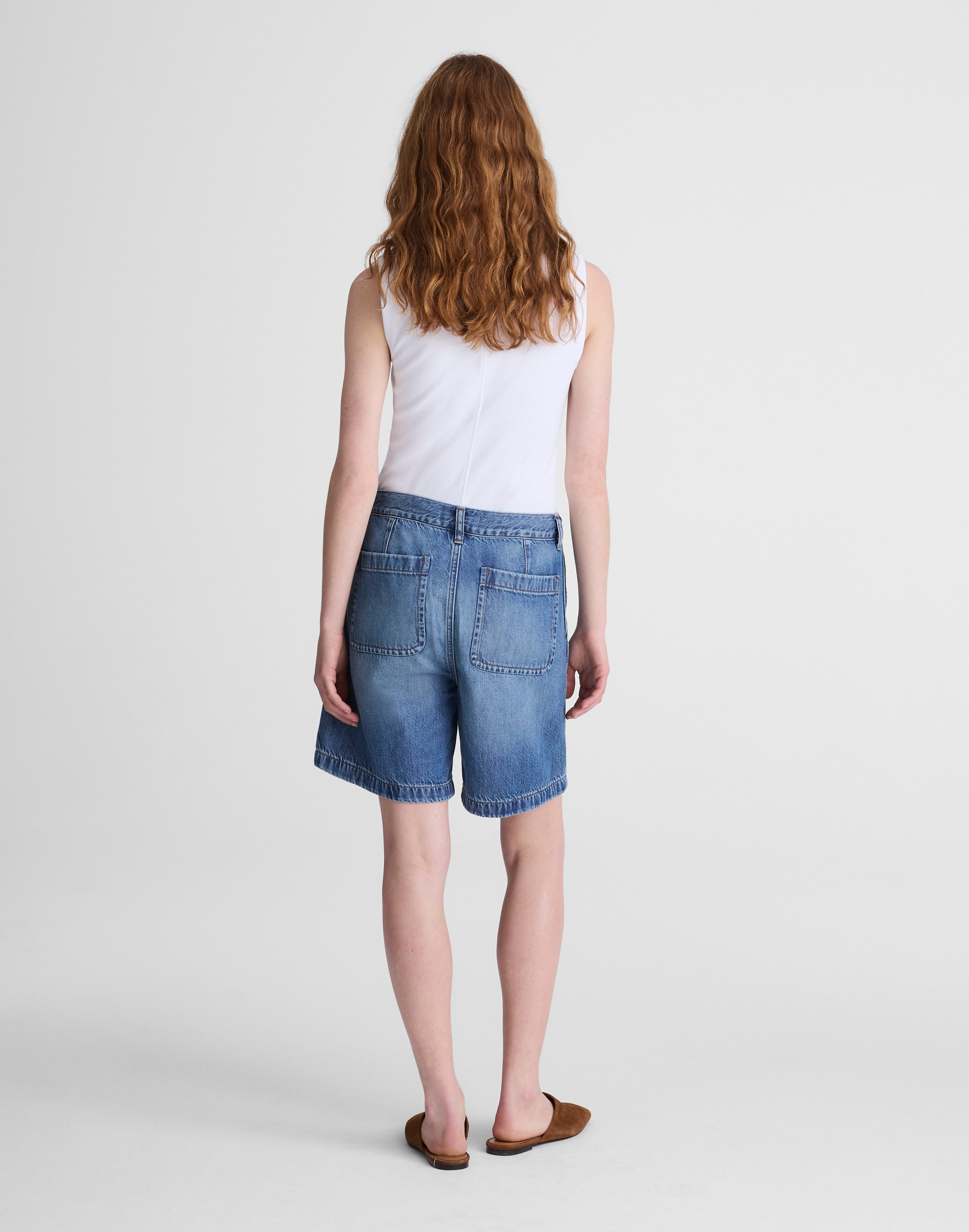 The Drawstring Short in Airy Denim