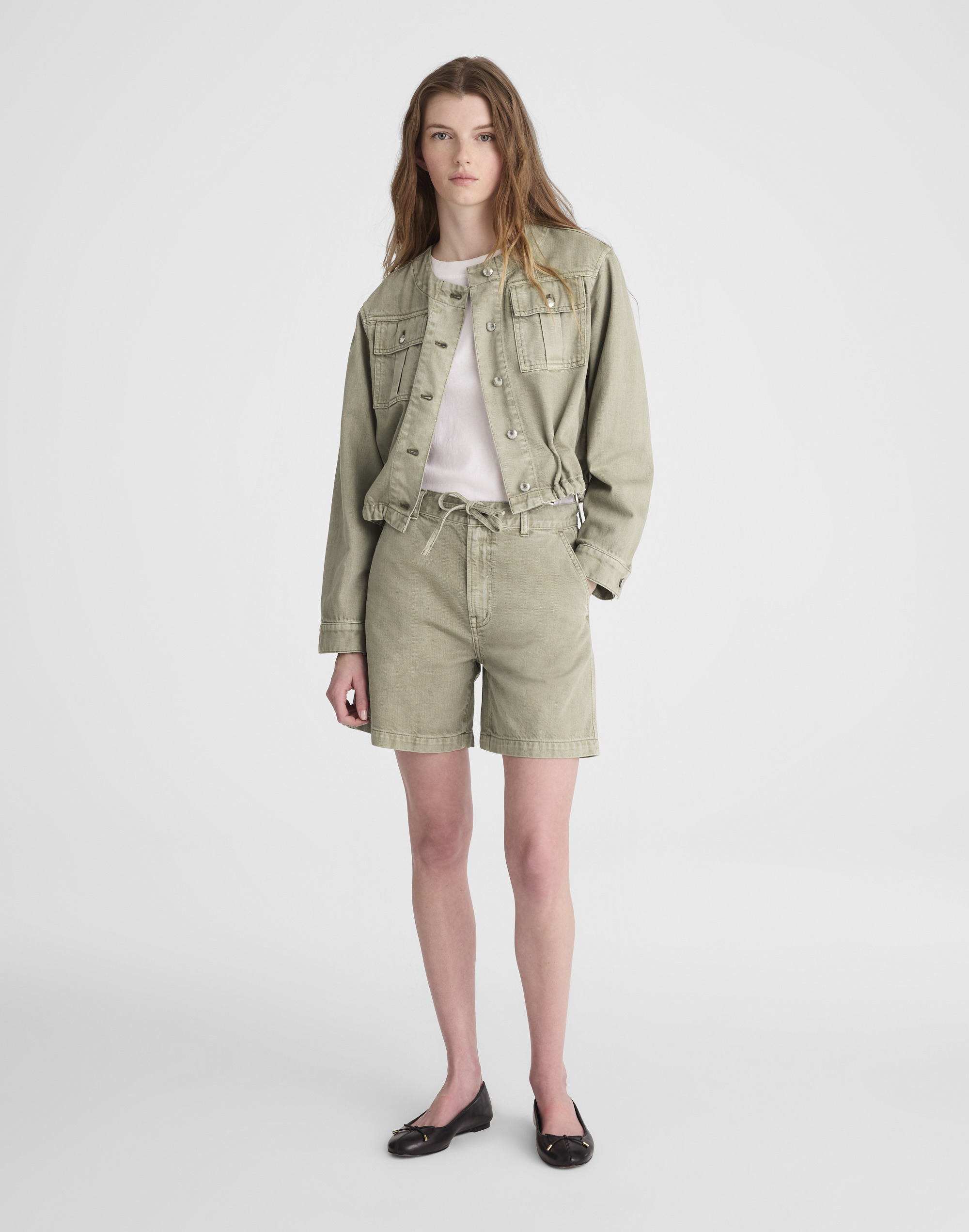 The Drawstring Short in Airy Denim