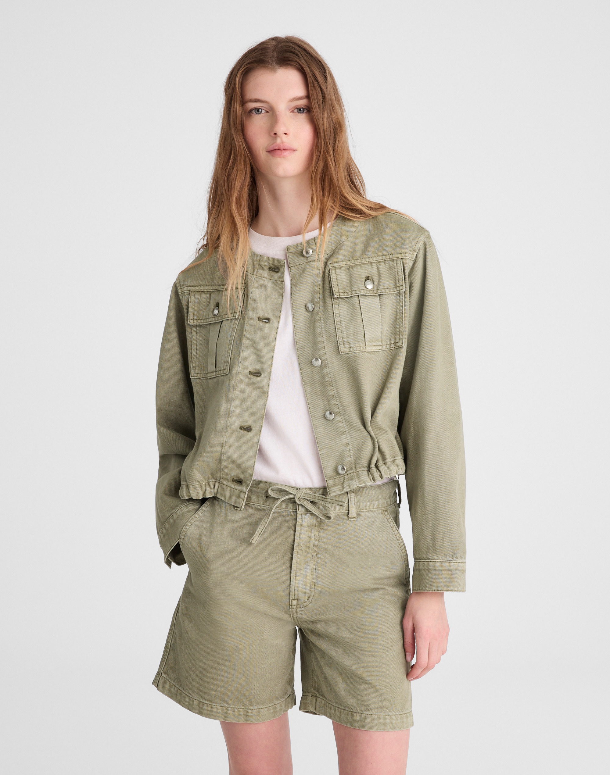 The Drawstring Short in Airy Denim