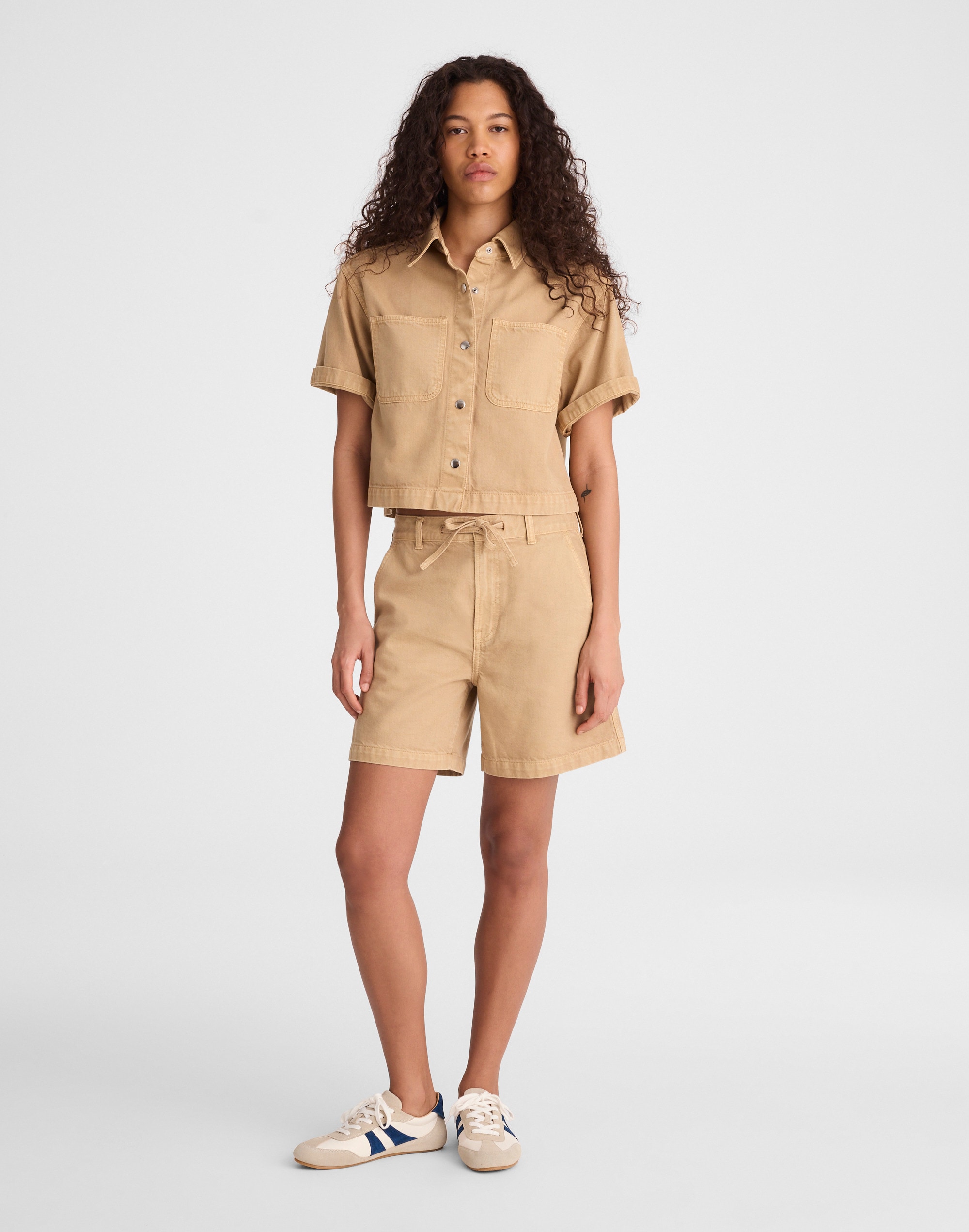 The Drawstring Short in Airy Denim