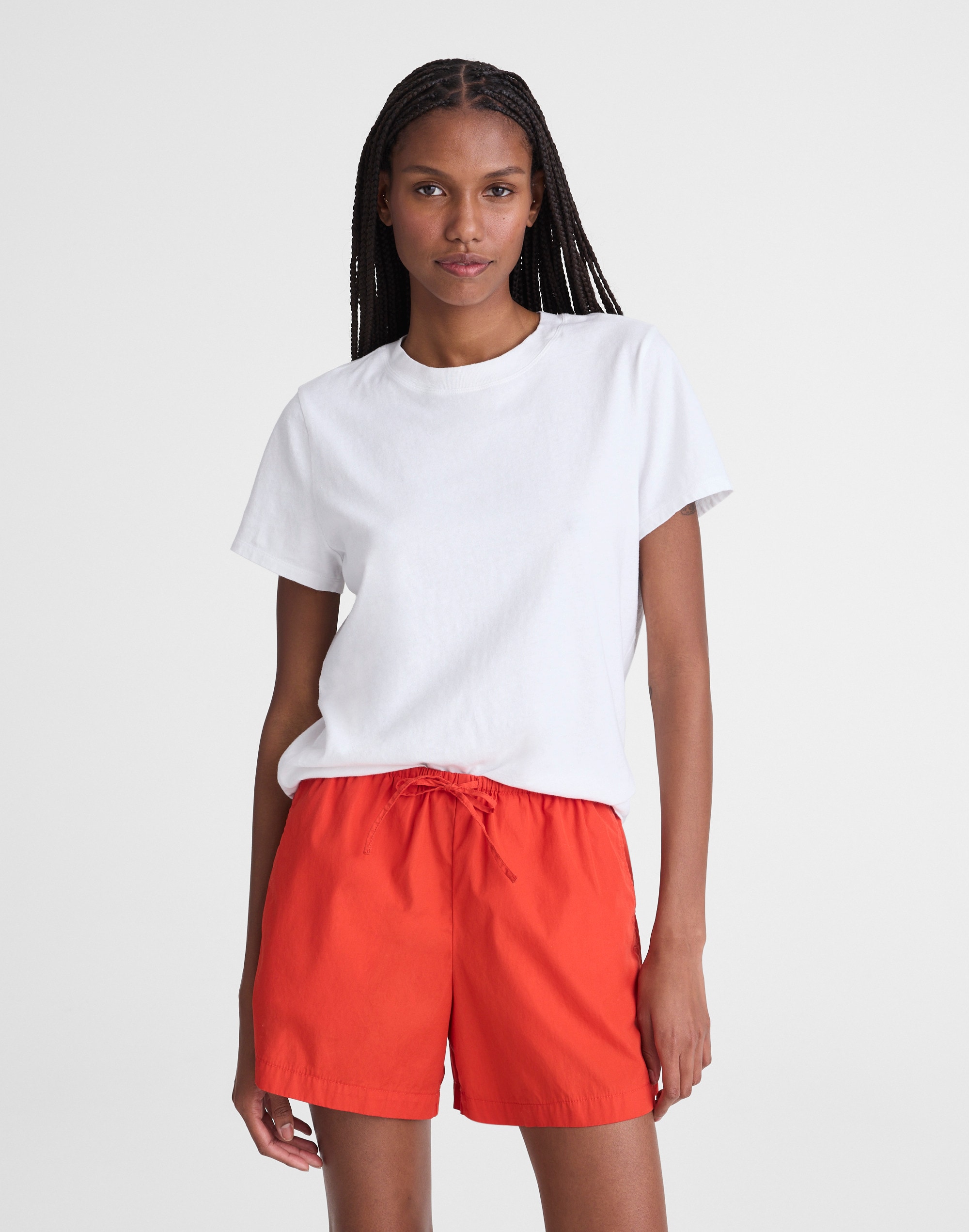 Madewell Pull-on Drawstring Boardshorts In Red
