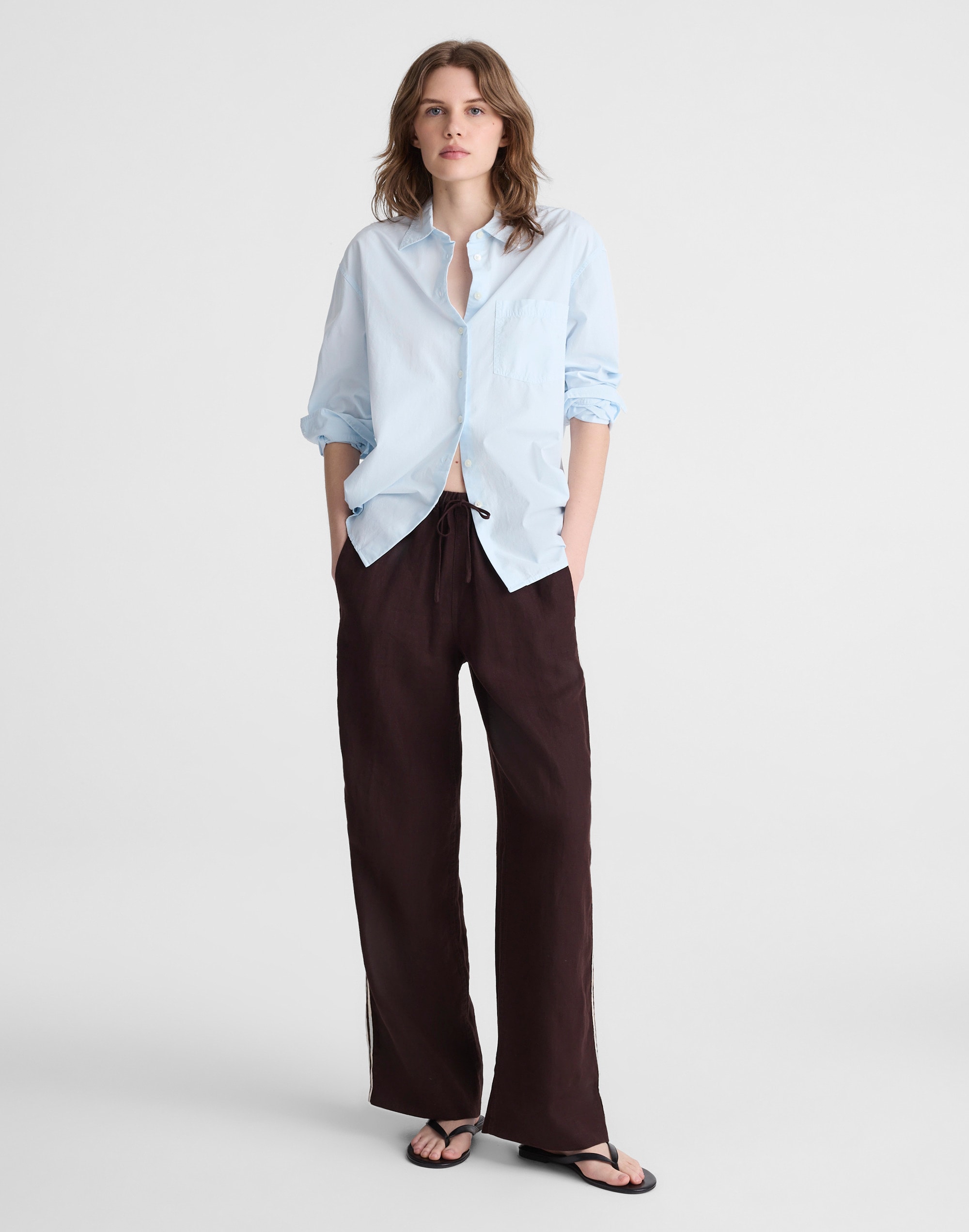 Short Pull-On Pants in 100% Linen