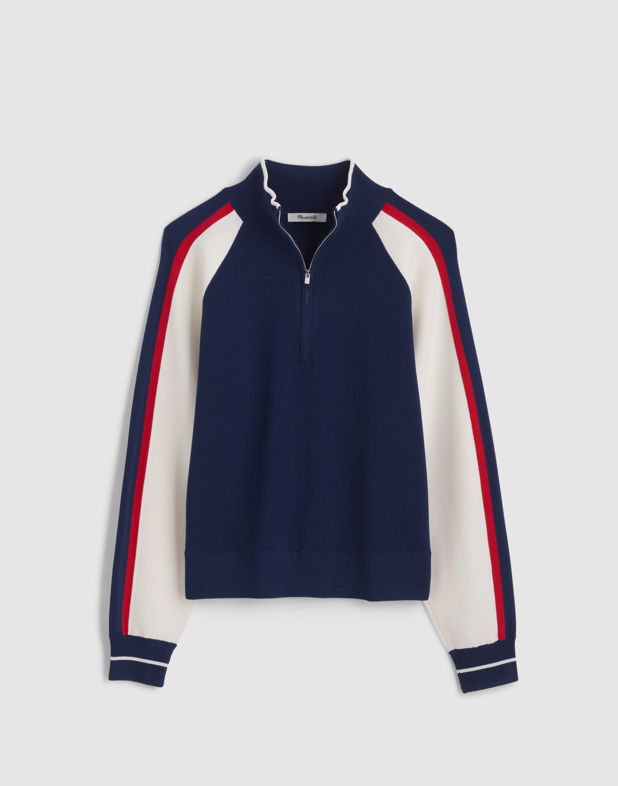 Colorblocked Quarter-Zip Raglan Sweater