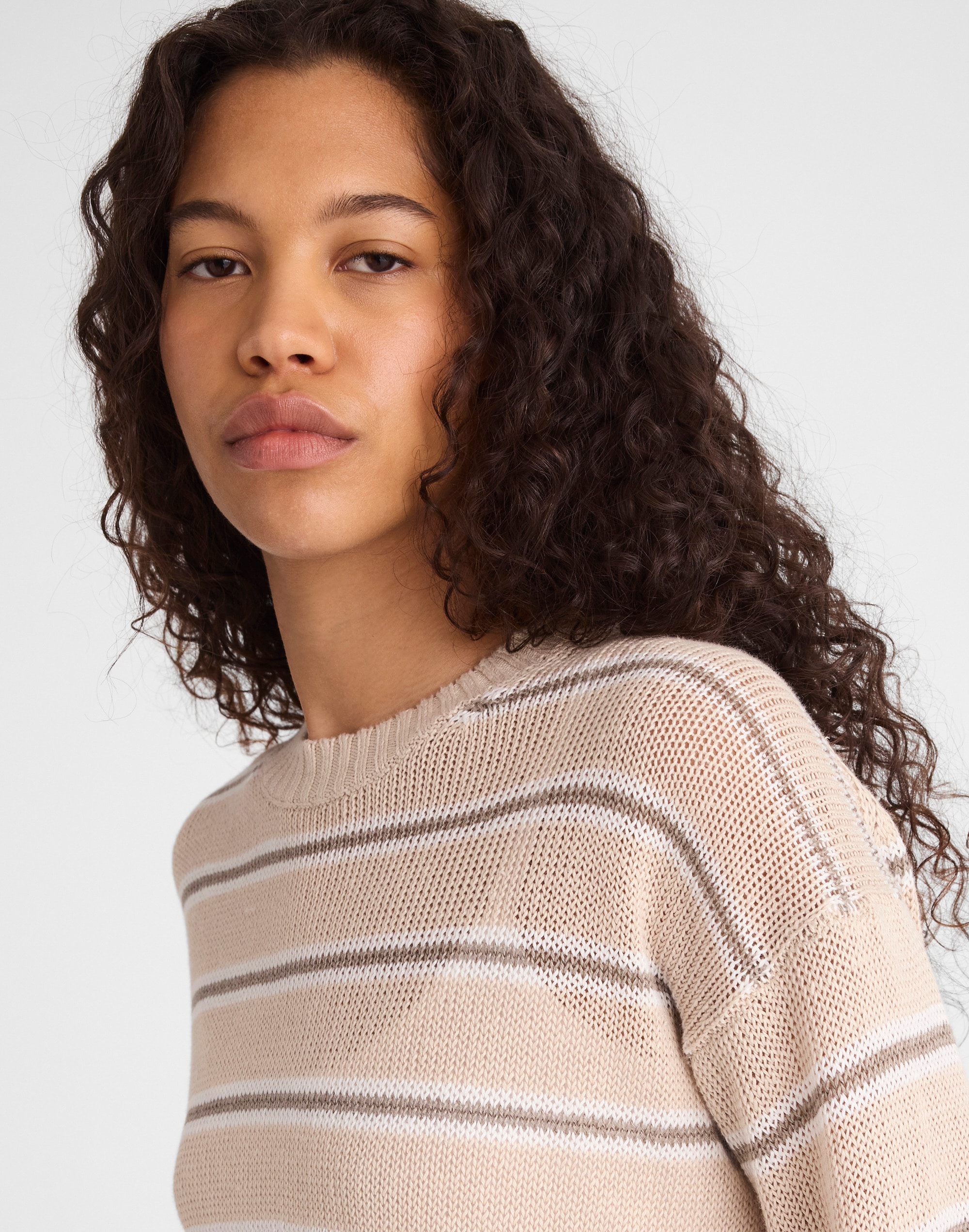 Linen Drop-Shoulder Sweater