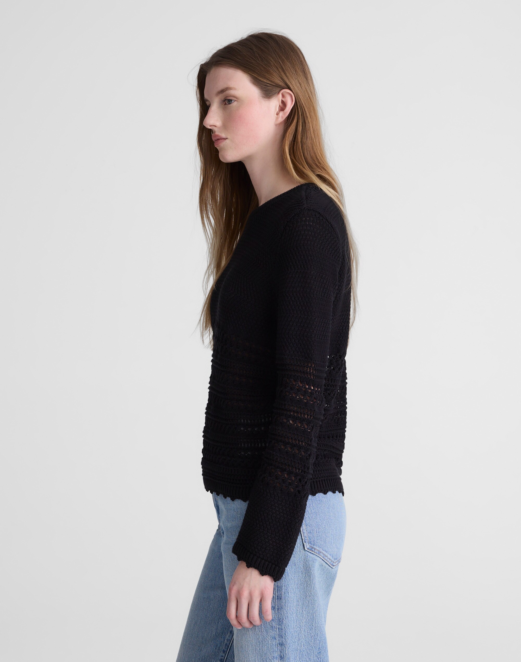 Open-Stitch Sweater in 100% Cotton