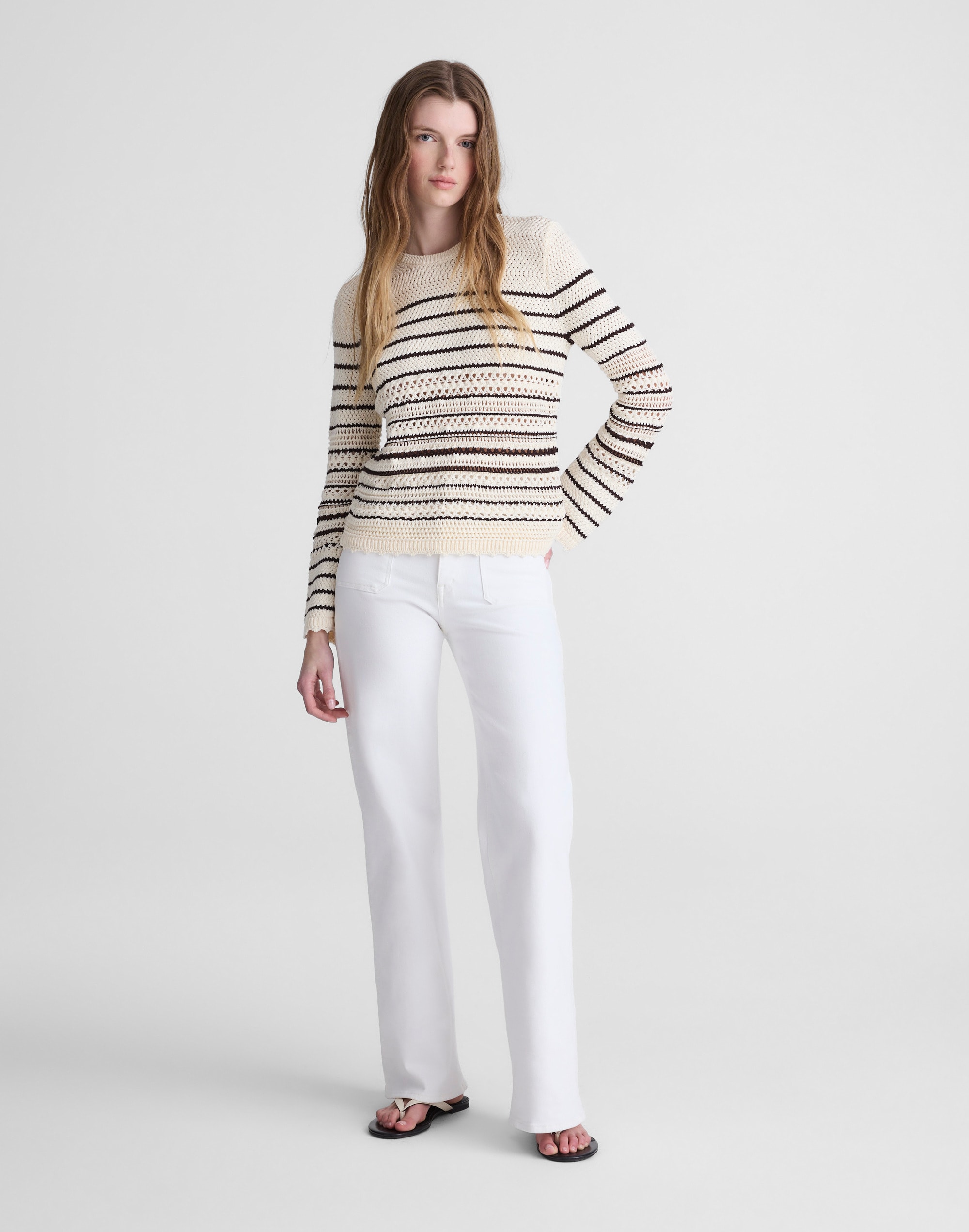 Open-Stitch Sweater in 100% Cotton