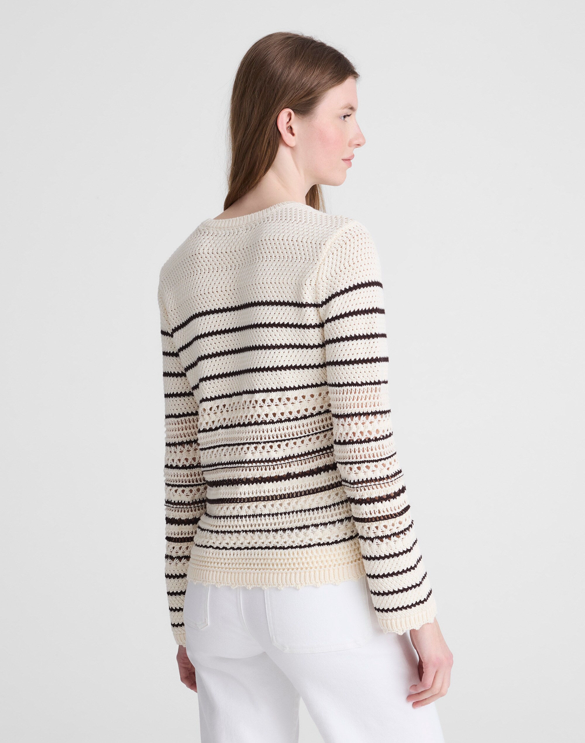 Open-Stitch Sweater in 100% Cotton