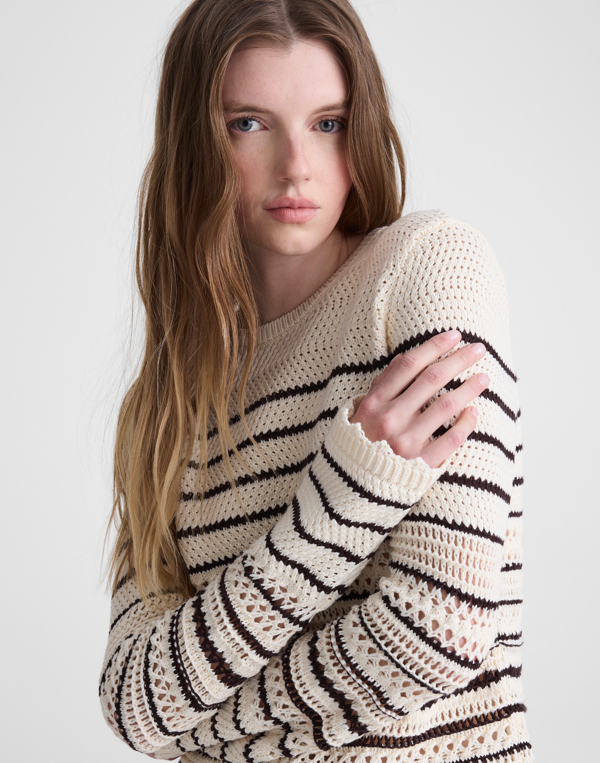 Open-Stitch Sweater in 100% Cotton