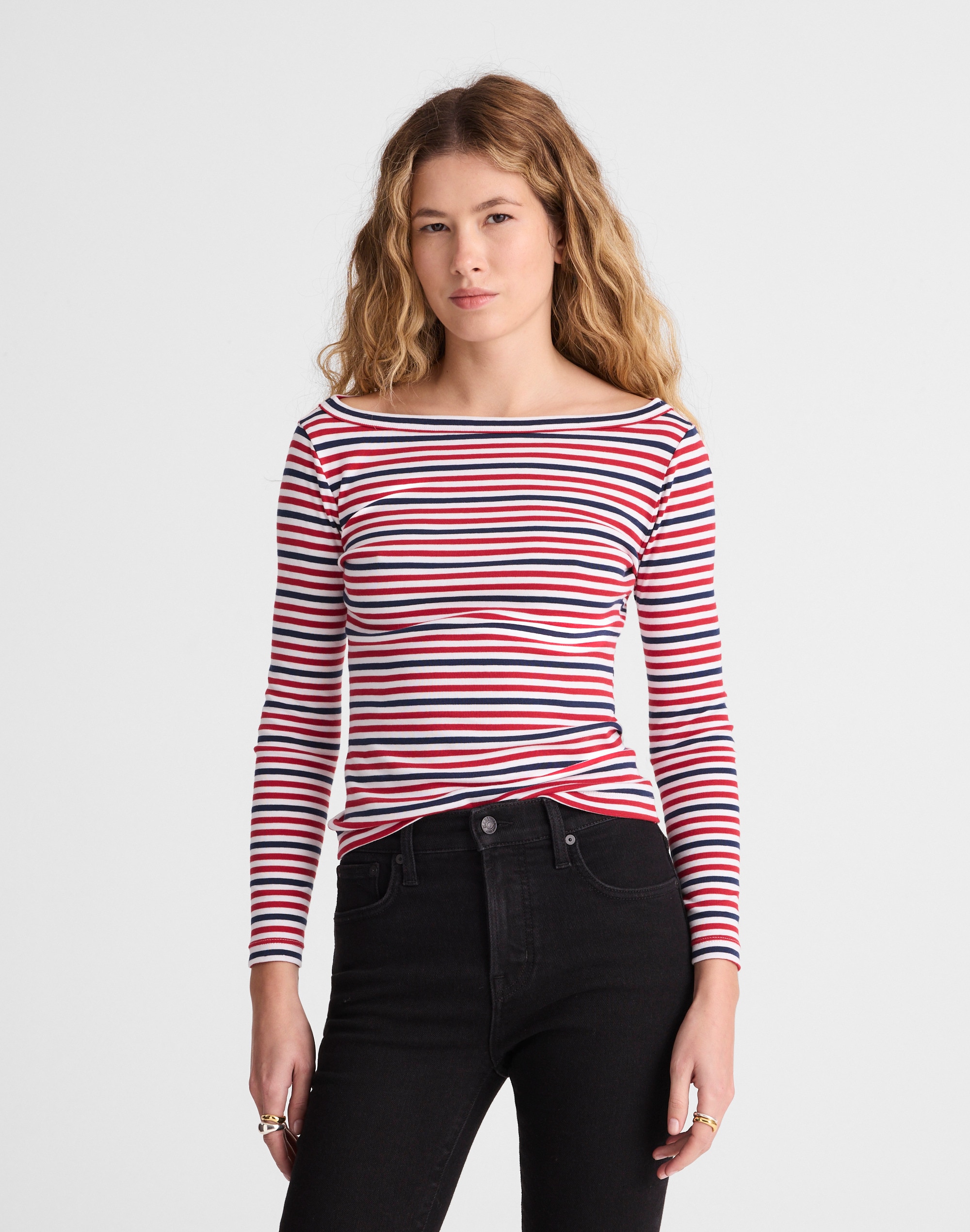 The '90s Boatneck Tee in Compact Cotton