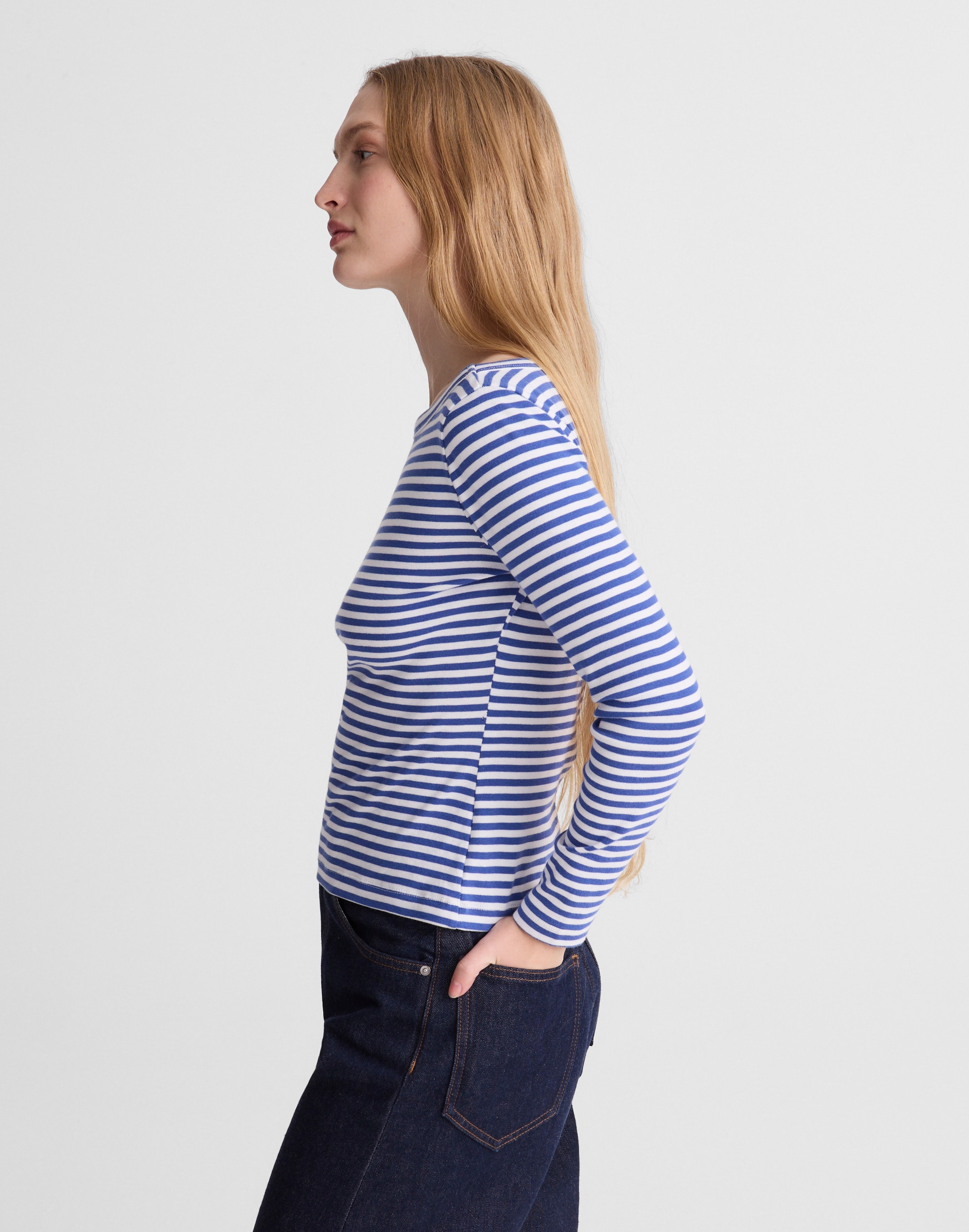 The '90s Boatneck Tee in Compact Cotton