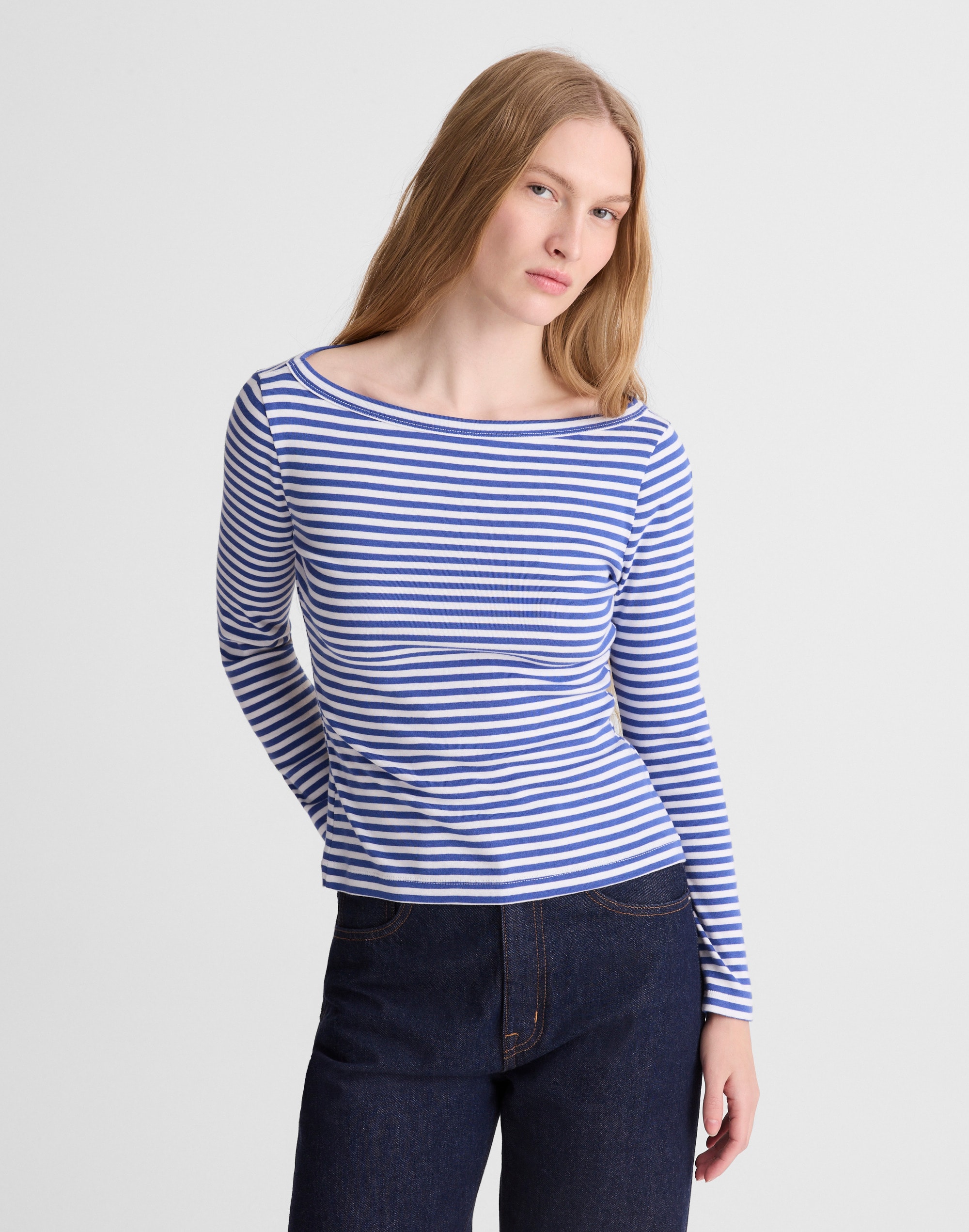 The '90s Boatneck Tee in Compact Cotton