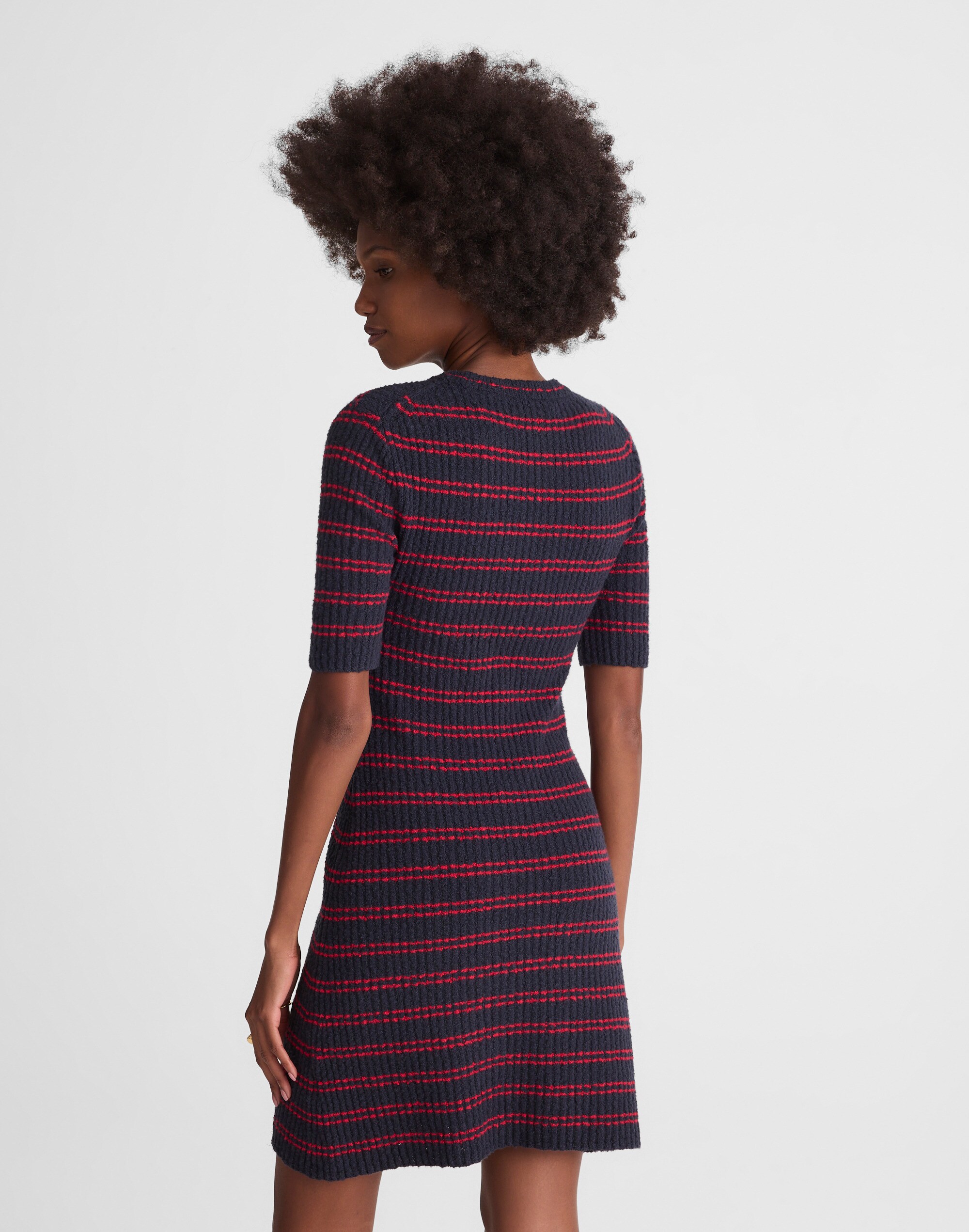 Ribbed A-Line Mini Dress